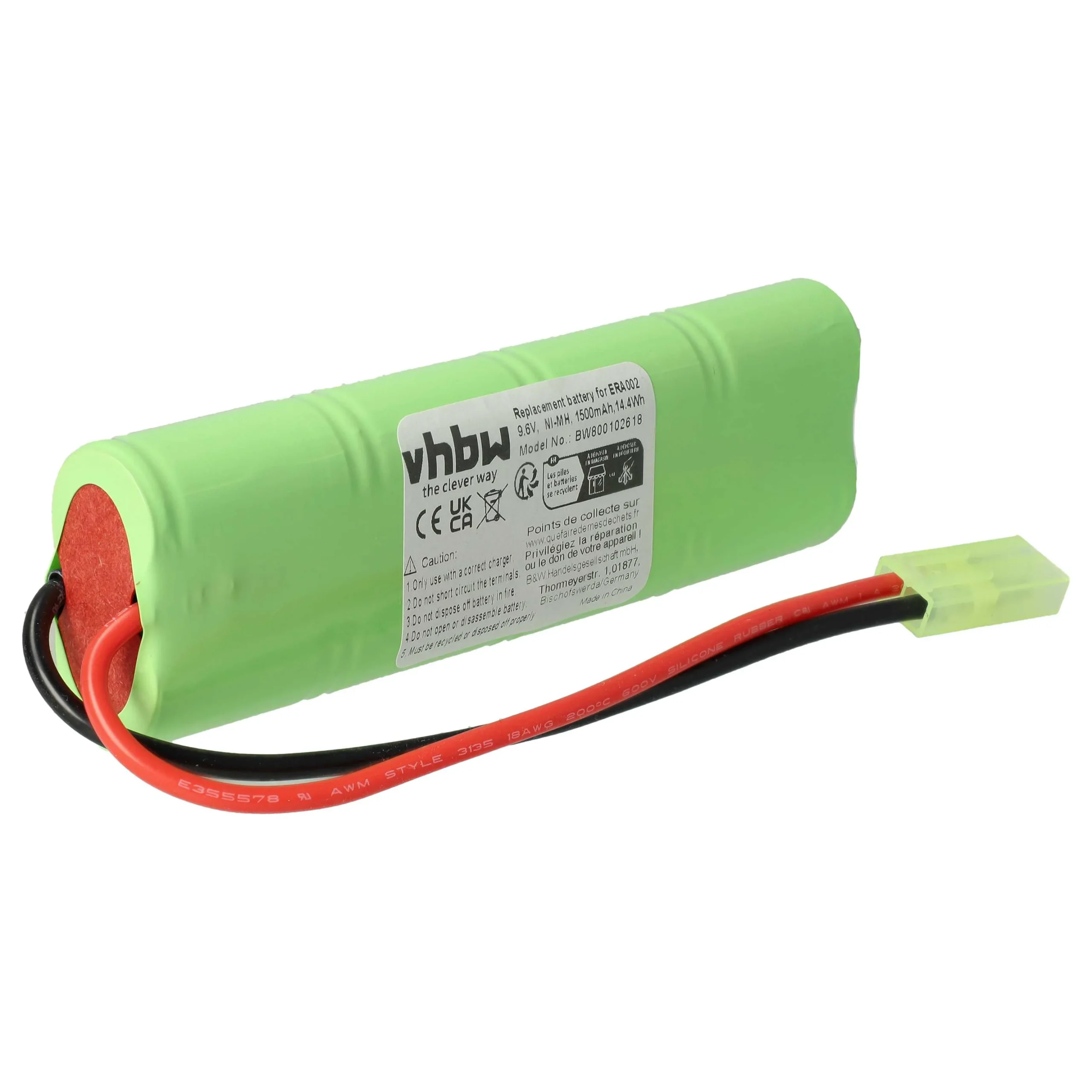 Batterie remplace Airsoft Guns ERICS13, EROA003, EROA002, ERA004, ERA002 pistolet - 1500mAh 9,6V NiMH