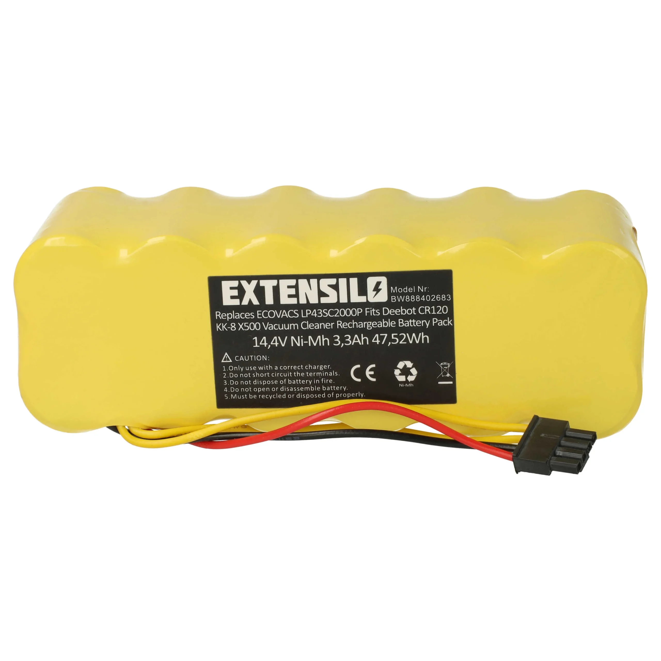 Batterie remplace Ariete AT5186005100 pour robot aspirateur Profimaster - 3300mAh 14,4V NiMH