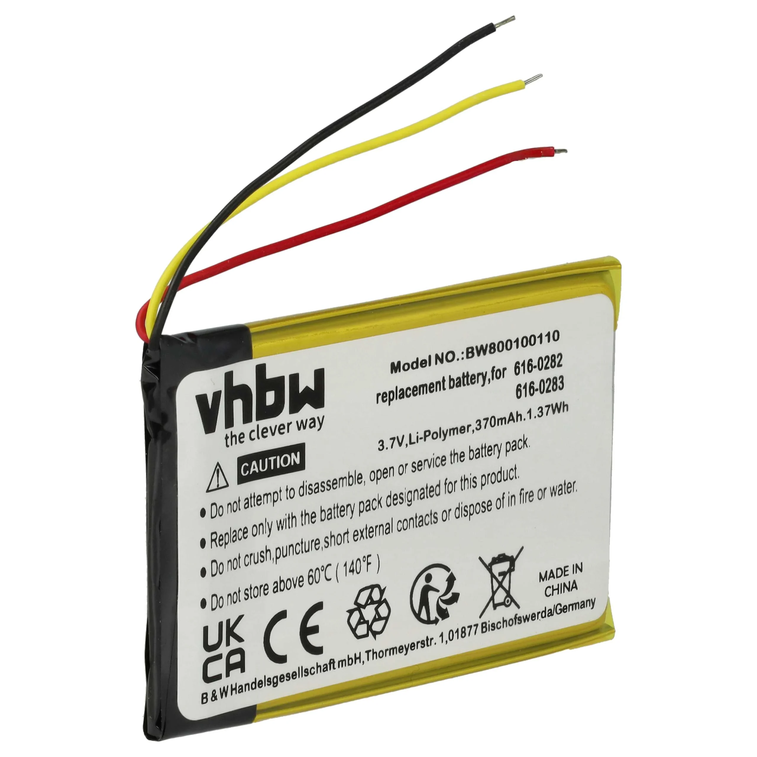 Batterie remplace Apple 616-0283, 616-0287, 616-0282 pour lecteur MP3 Apple - 400mAh 3,7V Li-polymère