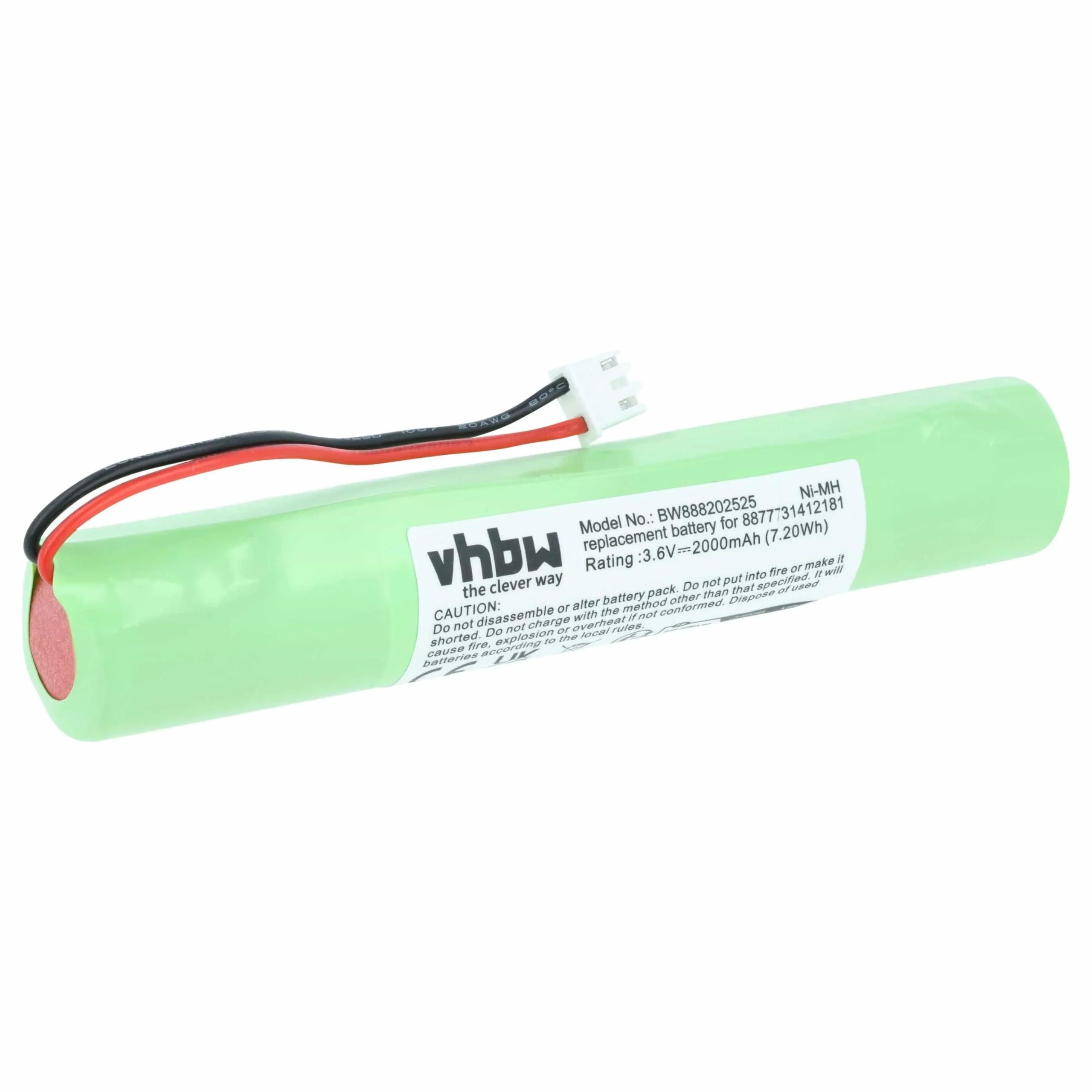 Batterie remplace Hurricane 8877731412181 pour robot de ménage Hurricane - 2000mAh 3,6V NiMH