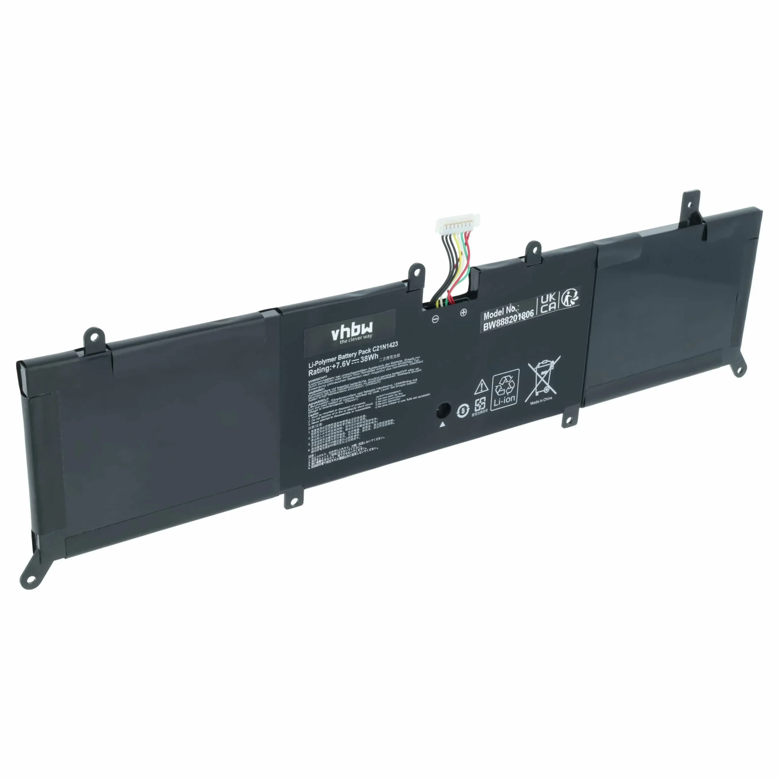 Batterie remplace Asus C21N1423, 0B200-01360100 pour ordinateur portable Asus- 4900mAh 7,6V Li-polymère