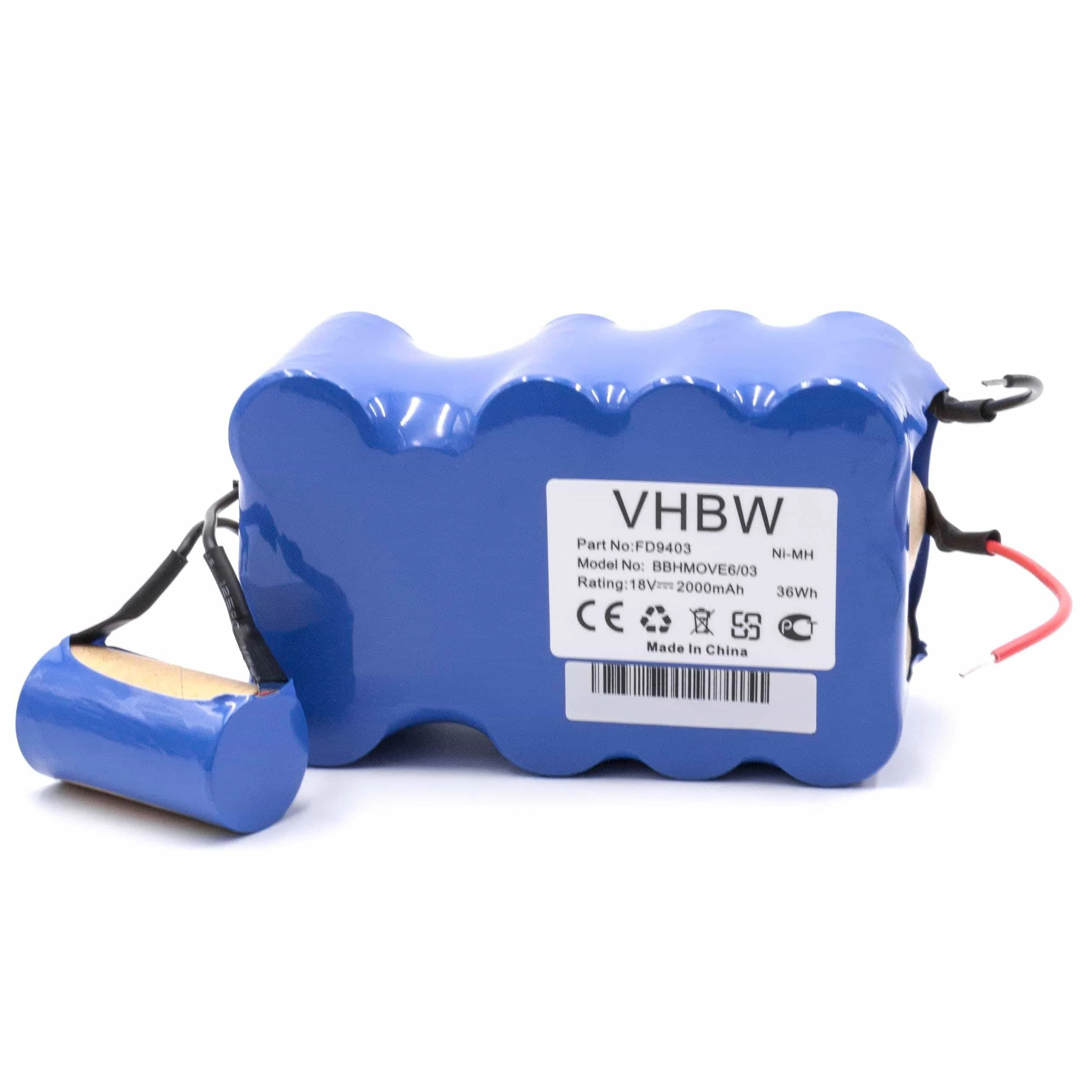 Batterie remplace Bosch 751993, FD9403, 100W + 10W, FD9403 pour aspirateur Bosch - 2000mAh 18V NiMH