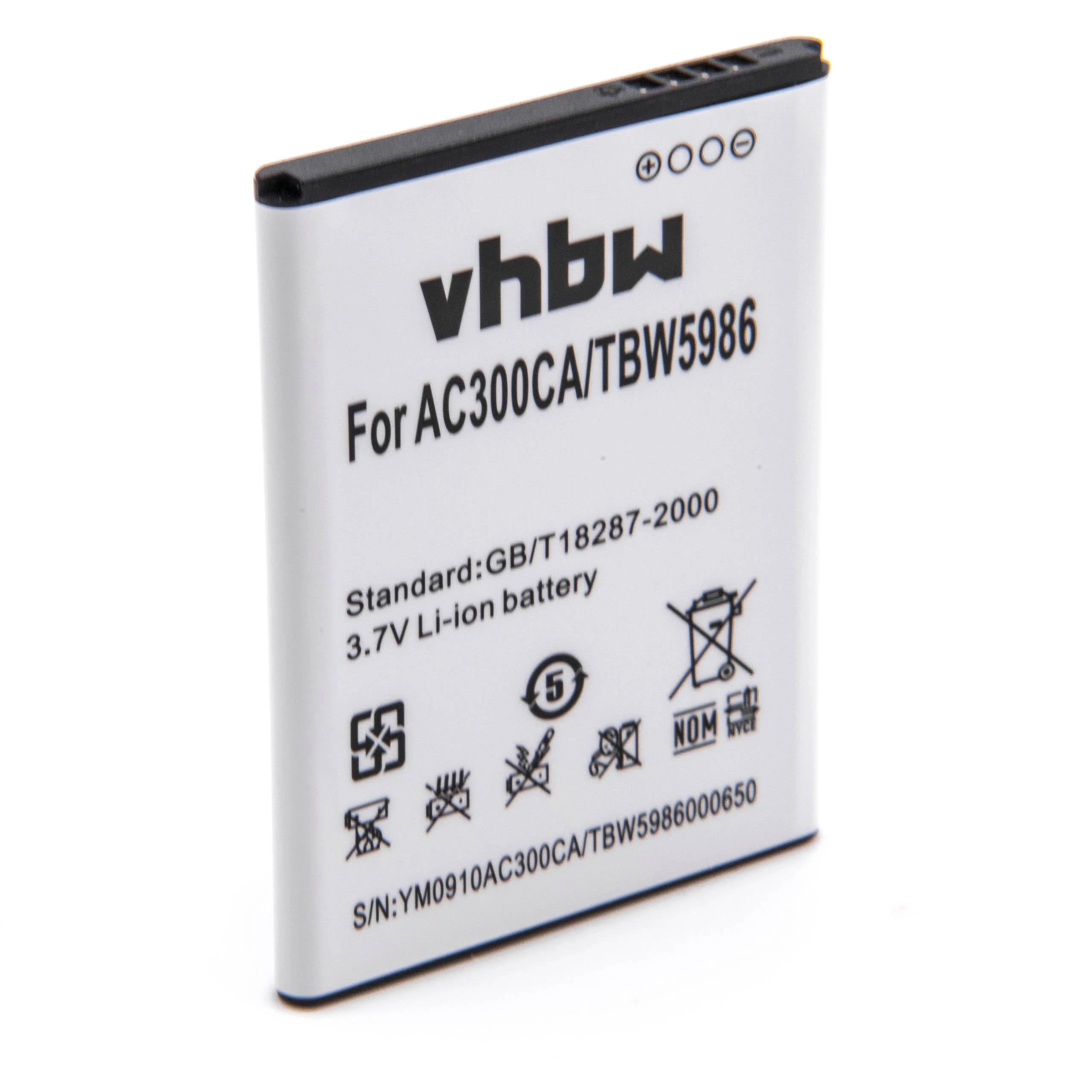 Batterie remplace Archos TBW5986, AC1850A, AC300CA téléphone portable Archos - 1550mAh 3,7V Li-ion