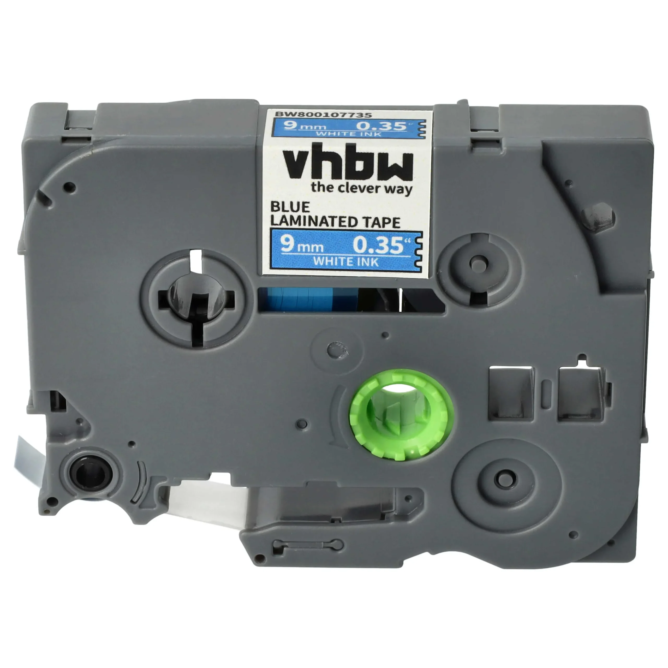 Cassette à ruban remplace Brother TZE-525 - 9mm lettrage Blanc ruban Bleu, plastique
