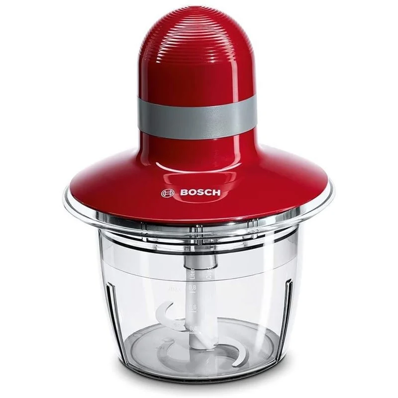 Bosch Electroménager MMR08R2 Mini Hachoir, 400 W, 0.8 littres, Rouge/Gris - Promos