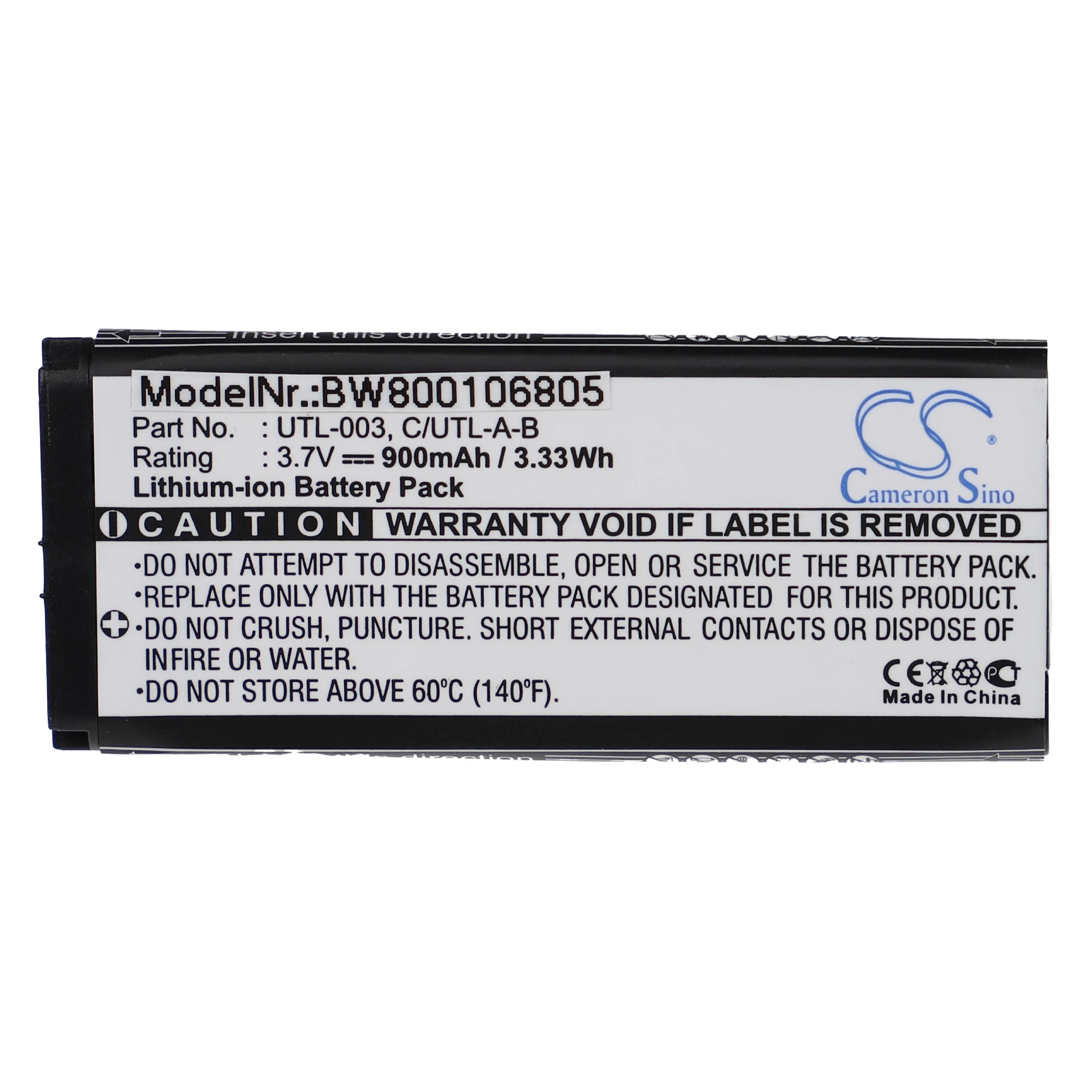 Batterie remplace Nintendo UTL-001, C/UTL-A-BP console de jeux - 900mAh 3,7V Li-ion