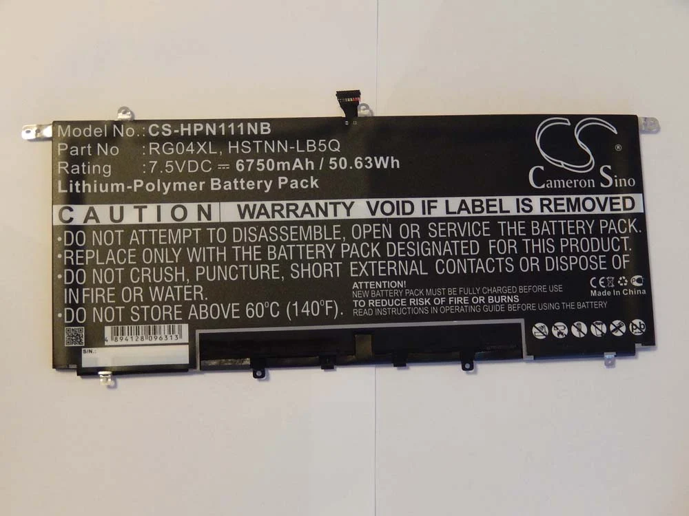 Batterie remplace HP 734746-421, 734746-221 pour ordinateur portable HP- 6750mAh 7,5V Li-polymère, noir