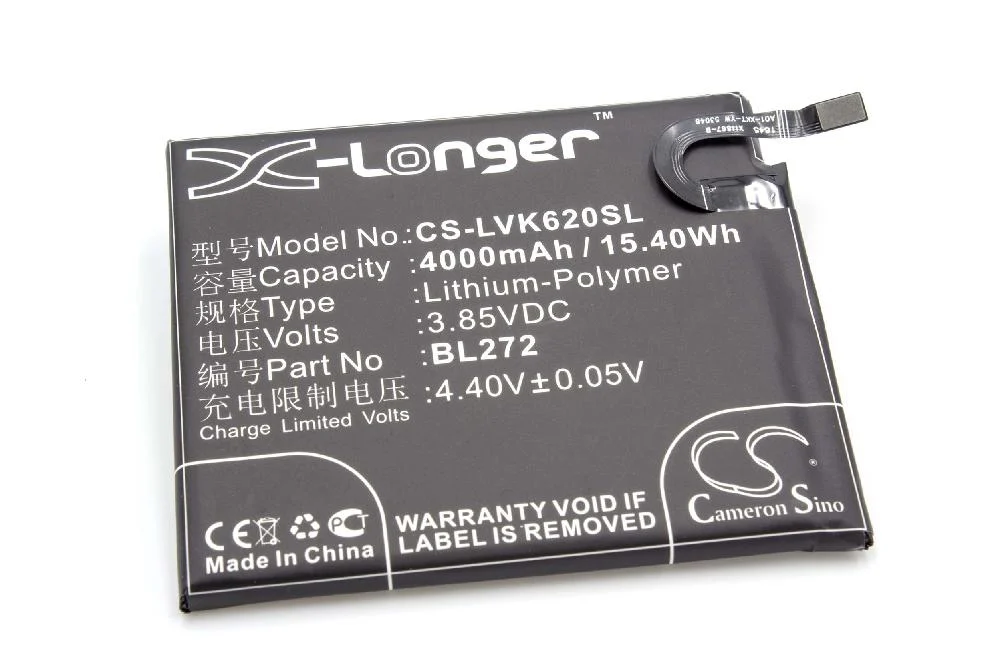 Batterie remplace Lenovo BL272, SB18C10605 téléphone portable Lenovo - 4000mAh 3,85V Li-polymère