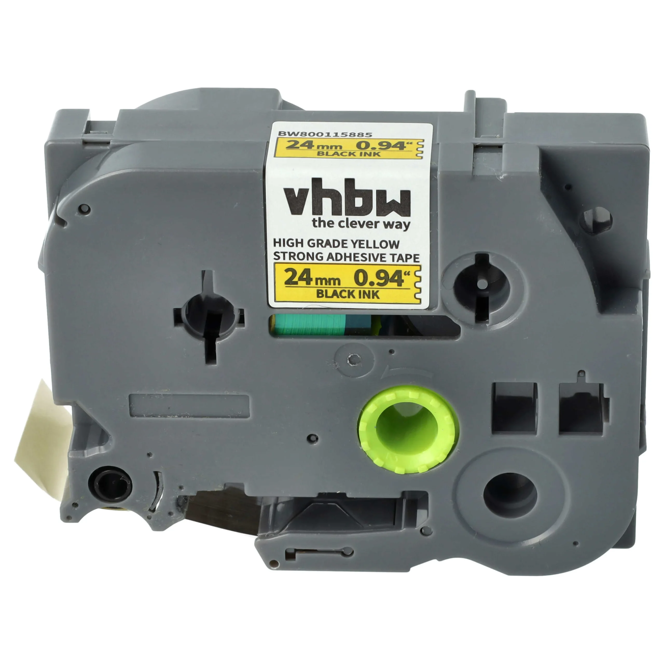 Cassette à ruban remplace Brother HGE-S651 - 24mm lettrage Noir ruban Jaune, plastique, extra fort
