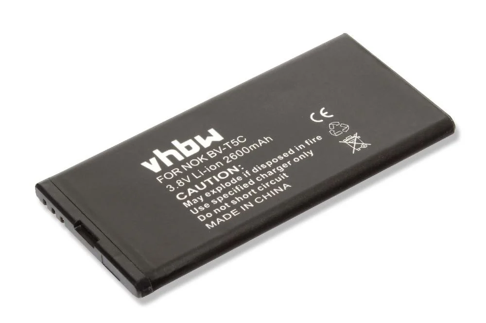 Batterie remplace Microsoft / Nokia BV-T5C téléphone portable Microsoft / Nokia - 2600mAh 3,8V Li-ion