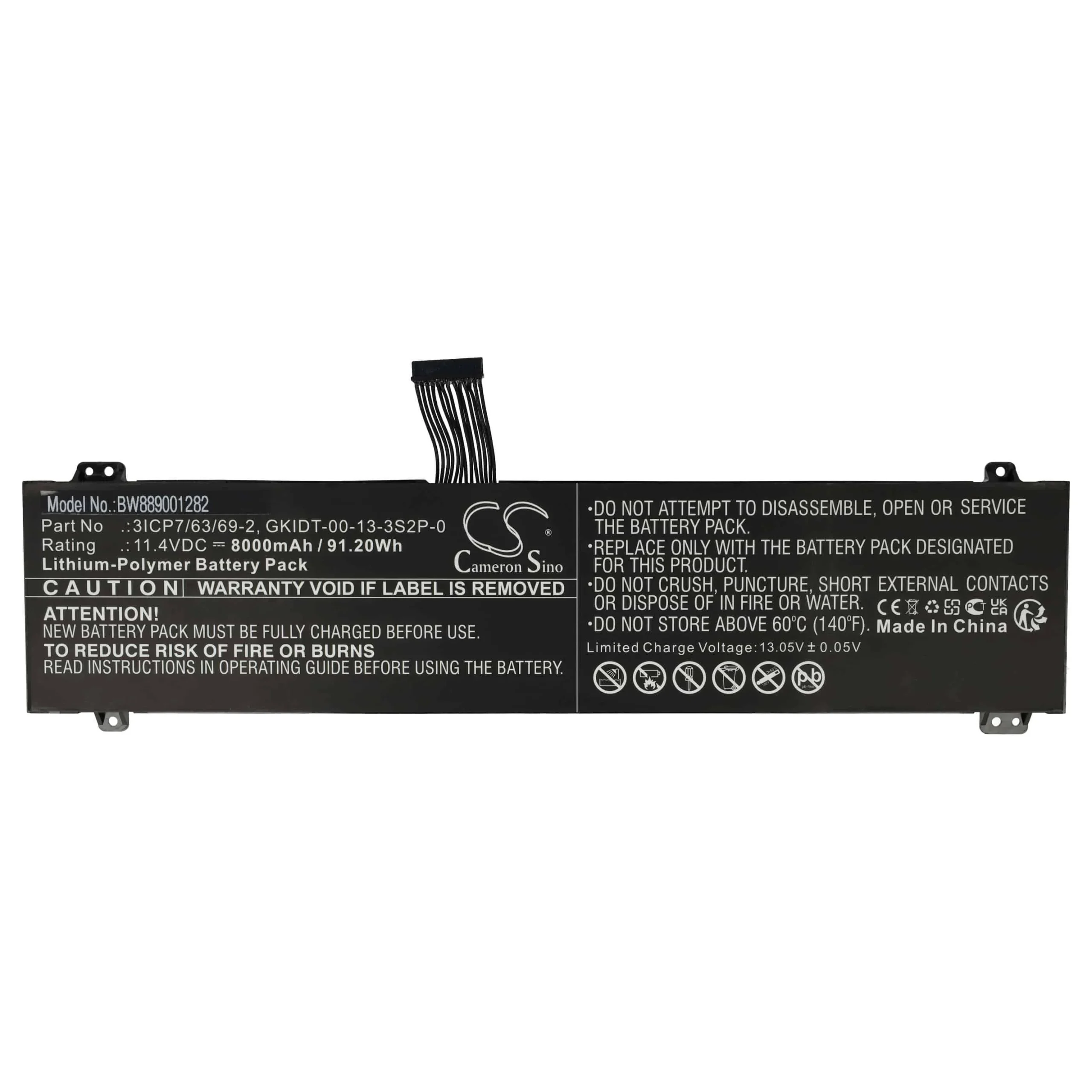 Batterie remplace Adata 3ICP7/63/69-2 pour ordinateur portable Adata- 8000mAh 11,4V Li-polymère