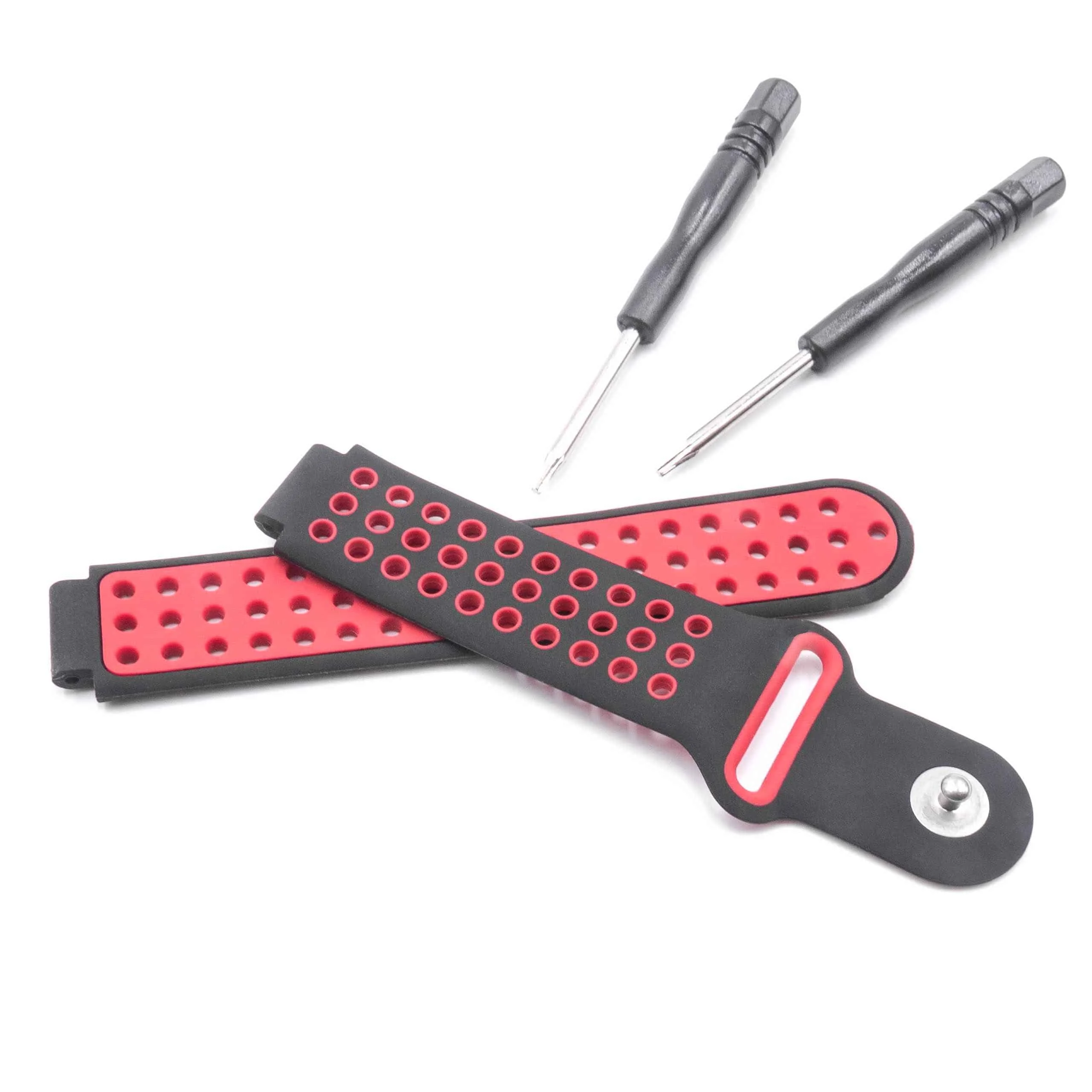 Bracelet pour montre intelligente Garmin Forerunner / Approach - 12 cm de long, 22mm de large, silicone, noir,