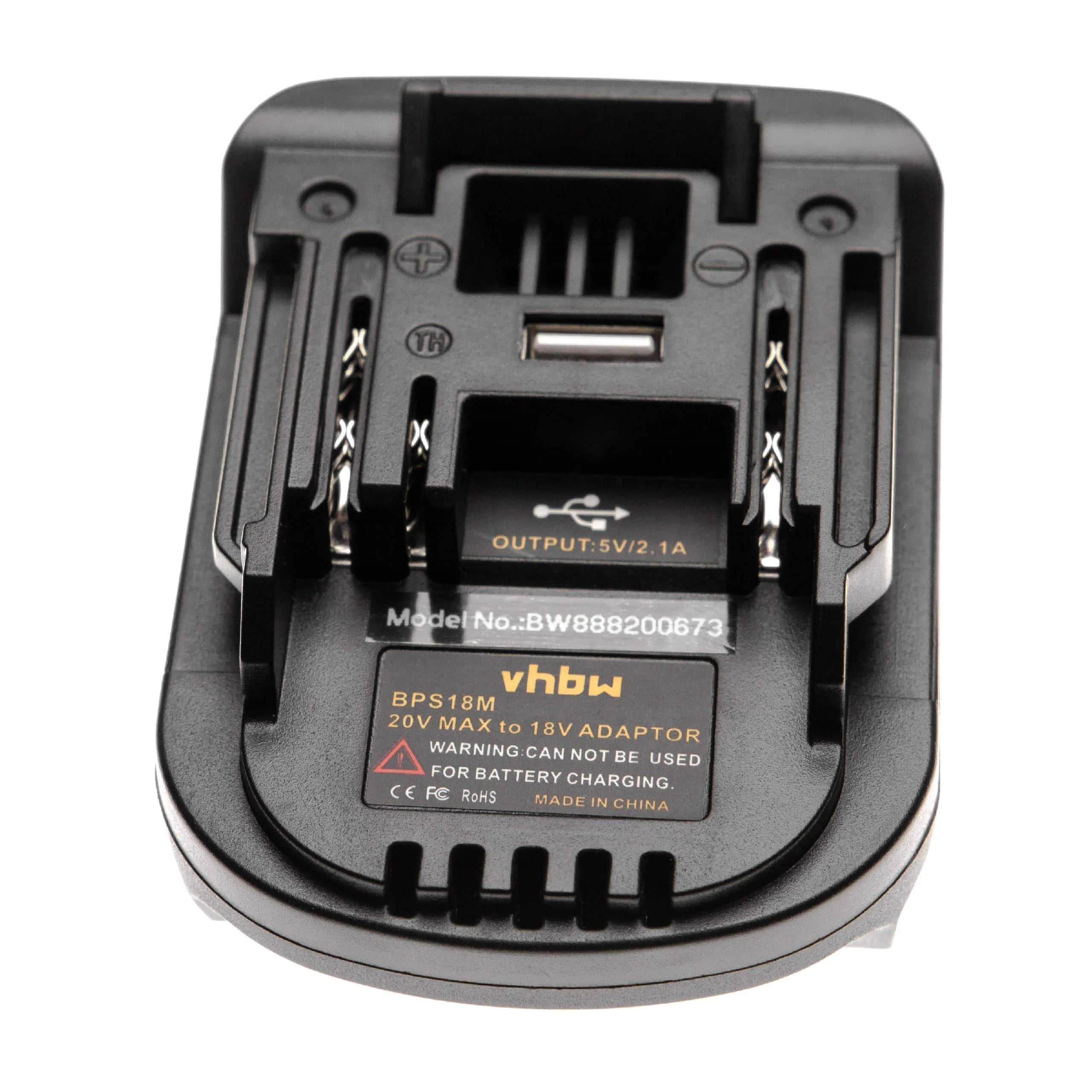 Adaptateur batterie pour outil Stanley, Black & Decker, Porter Cable (20 V Li-ion vers 18 V) et autres