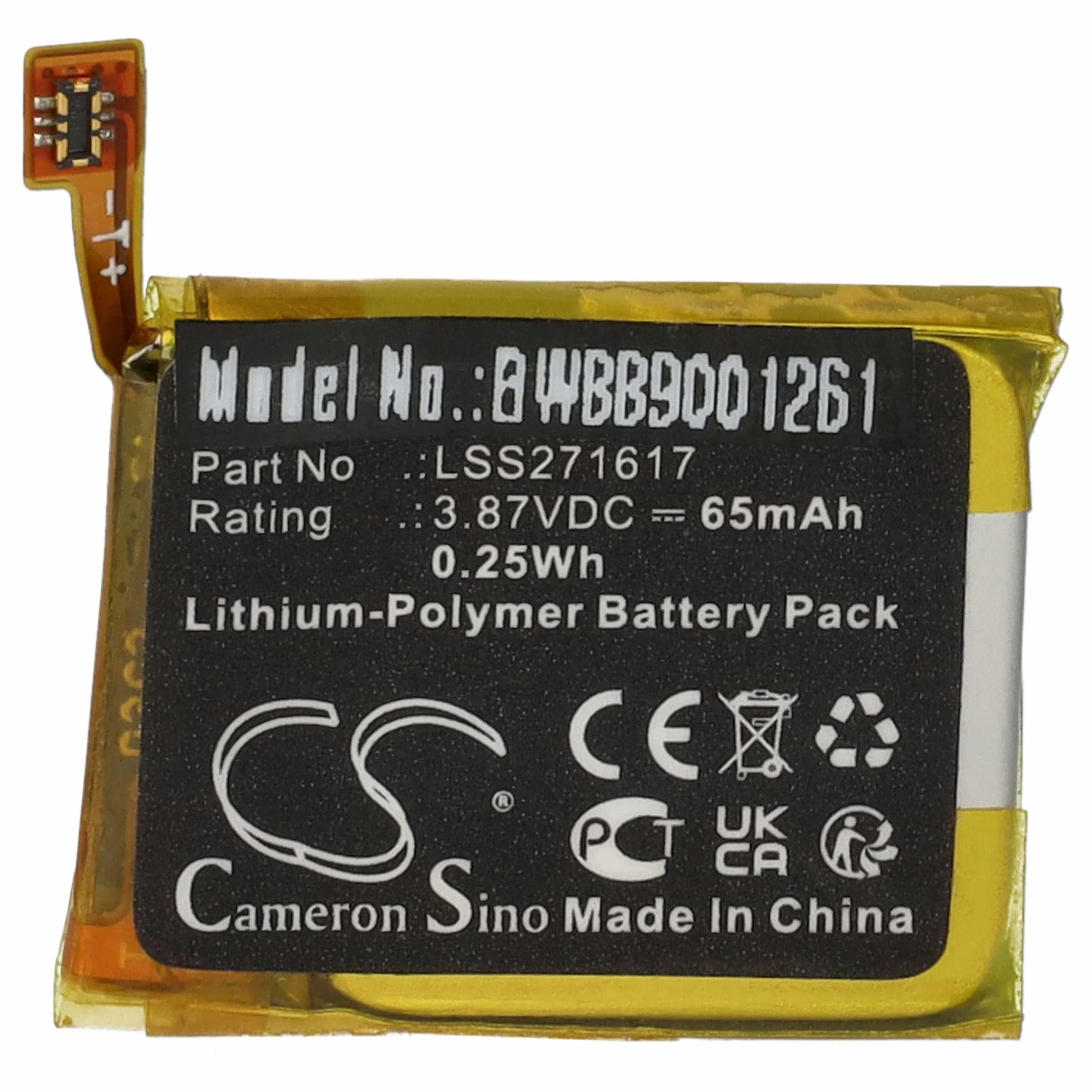 Batterie remplace Fitbit LSS271617 montre connectée - 65mAh 3,87V Li-polymère