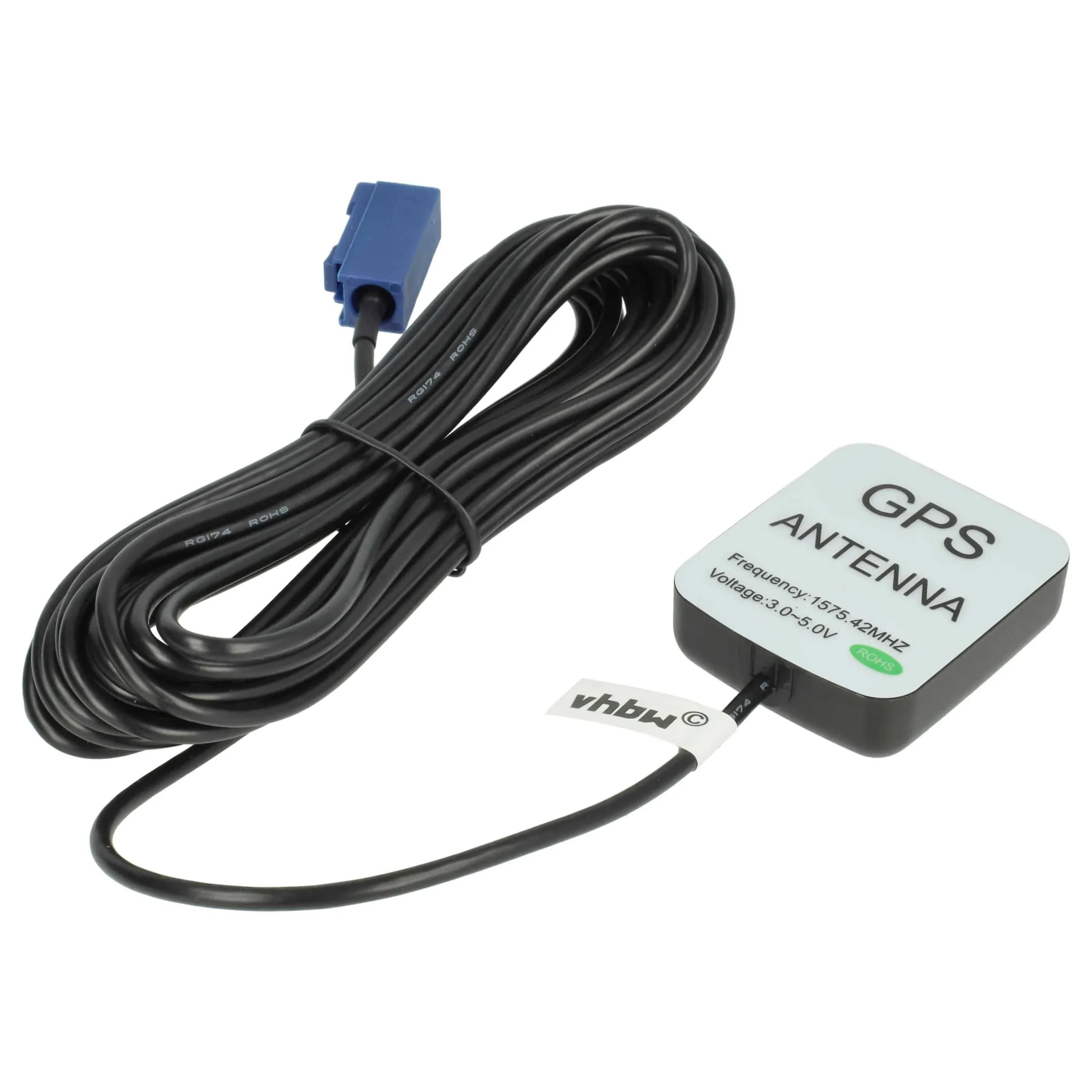 Antenne GPS pour navigation Audi, Seat, Skoda, VW - Pied magnétique, 5 m, entrée Fakra, noir