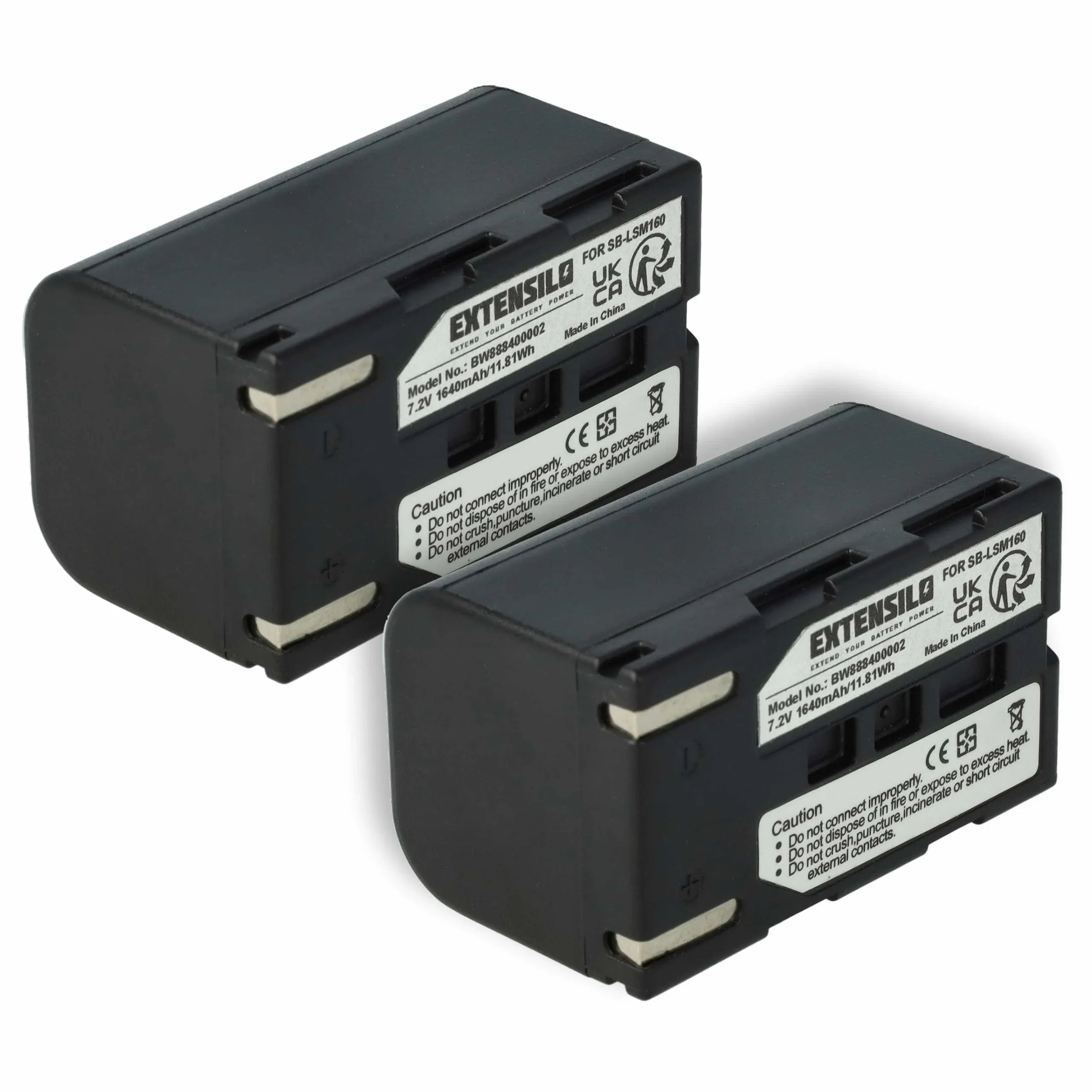 2x Batteries remplace Samsung SB-LSM80, SB-LSM320, SB-LSM160 pour appareil photo Samsung- 1640mAh 7,2V Li-ion