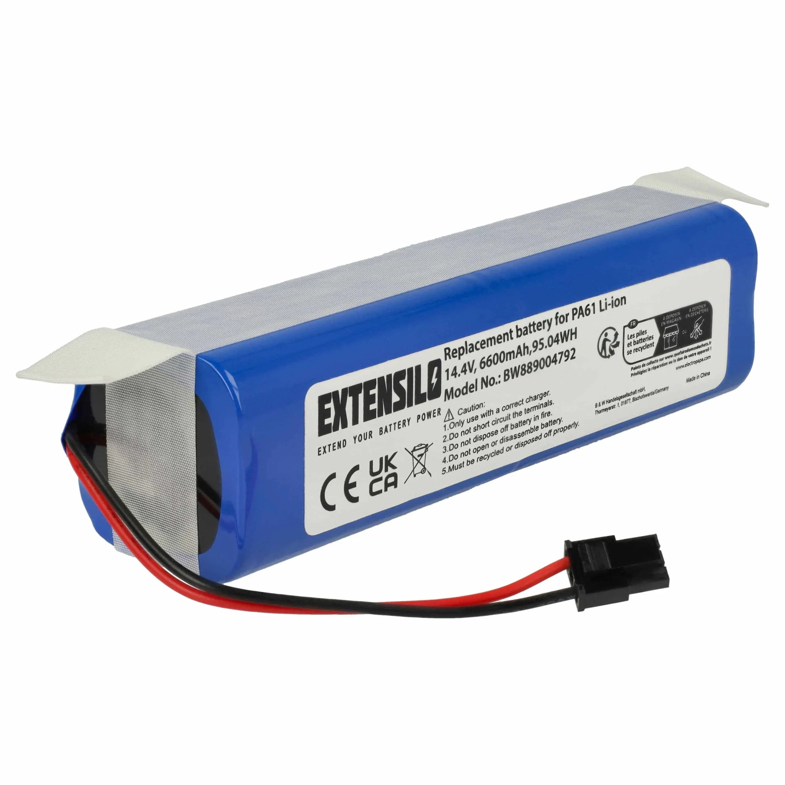 Batterie remplace Eufy PA89, PA61 pour robot aspirateur Eufy - 6600mAh 14,4V Li-ion