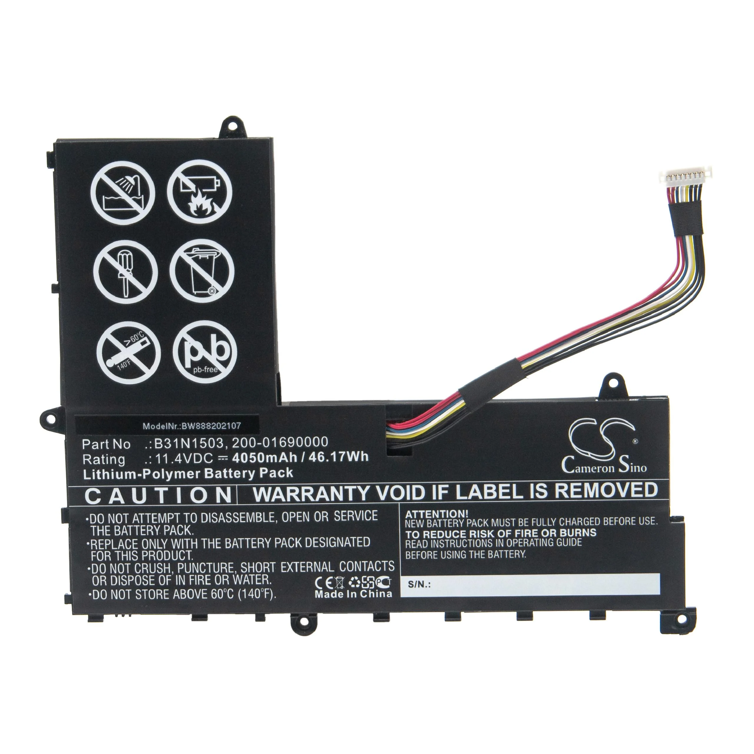 Batterie remplace Asus 0B200-01690000, B31N1503 pour ordinateur portable Asus- 4050mAh 11,4V Li-polymère