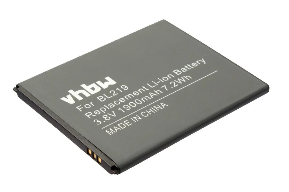 Batterie remplace Lenovo BL219 téléphone portable Lenovo - 1900mAh 3,7V Li-ion