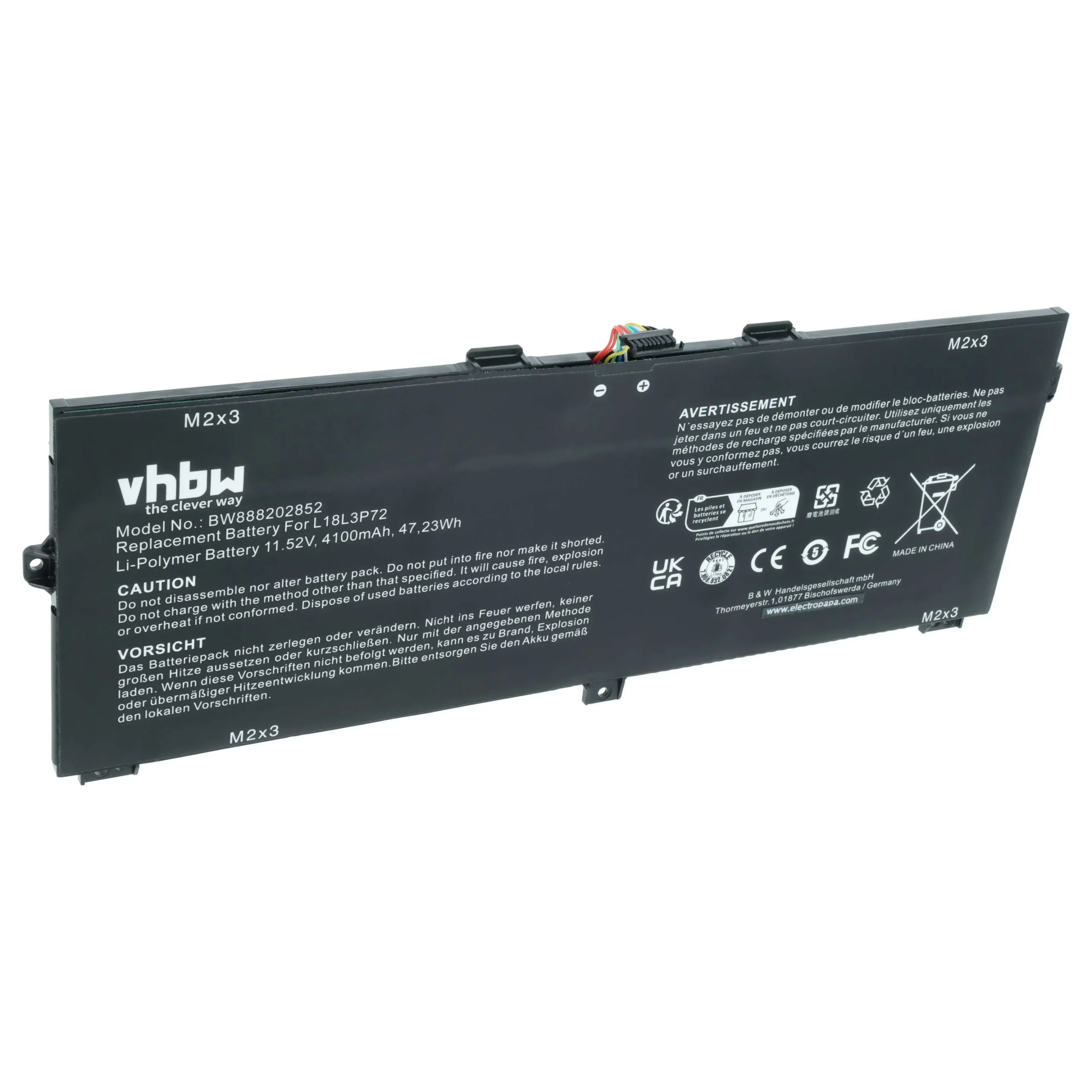 Batterie remplace Lenovo 02DL022, 02DL021 pour ordinateur portable Lenovo- 4100mAh 11,52V Li-polymère