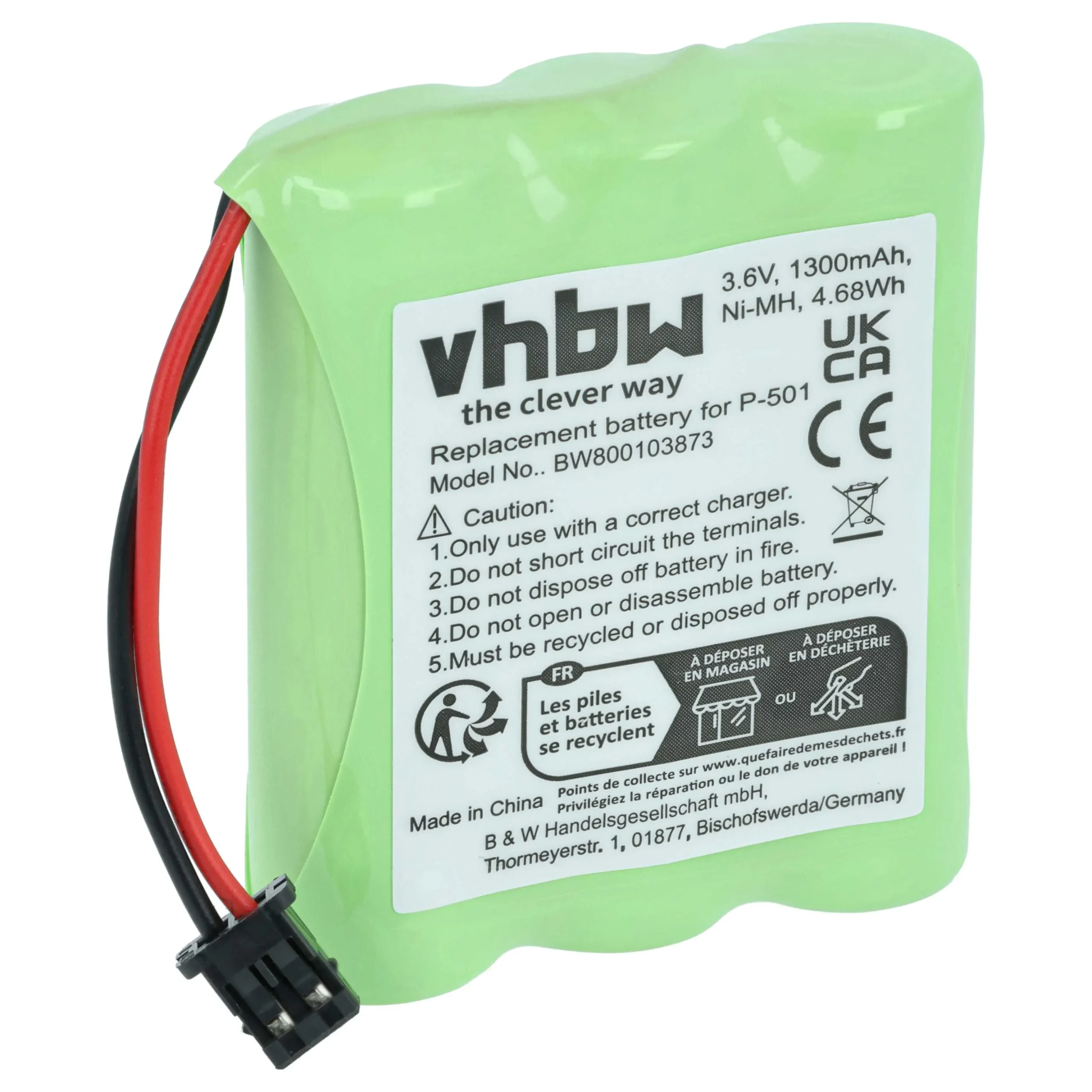 Batterie remplace BT-905, BP-T18, HHR-P505, BP-T24, BT-15, AAx3, BT-800 - 1300mAh 3,6V NiMH, 3x cellules