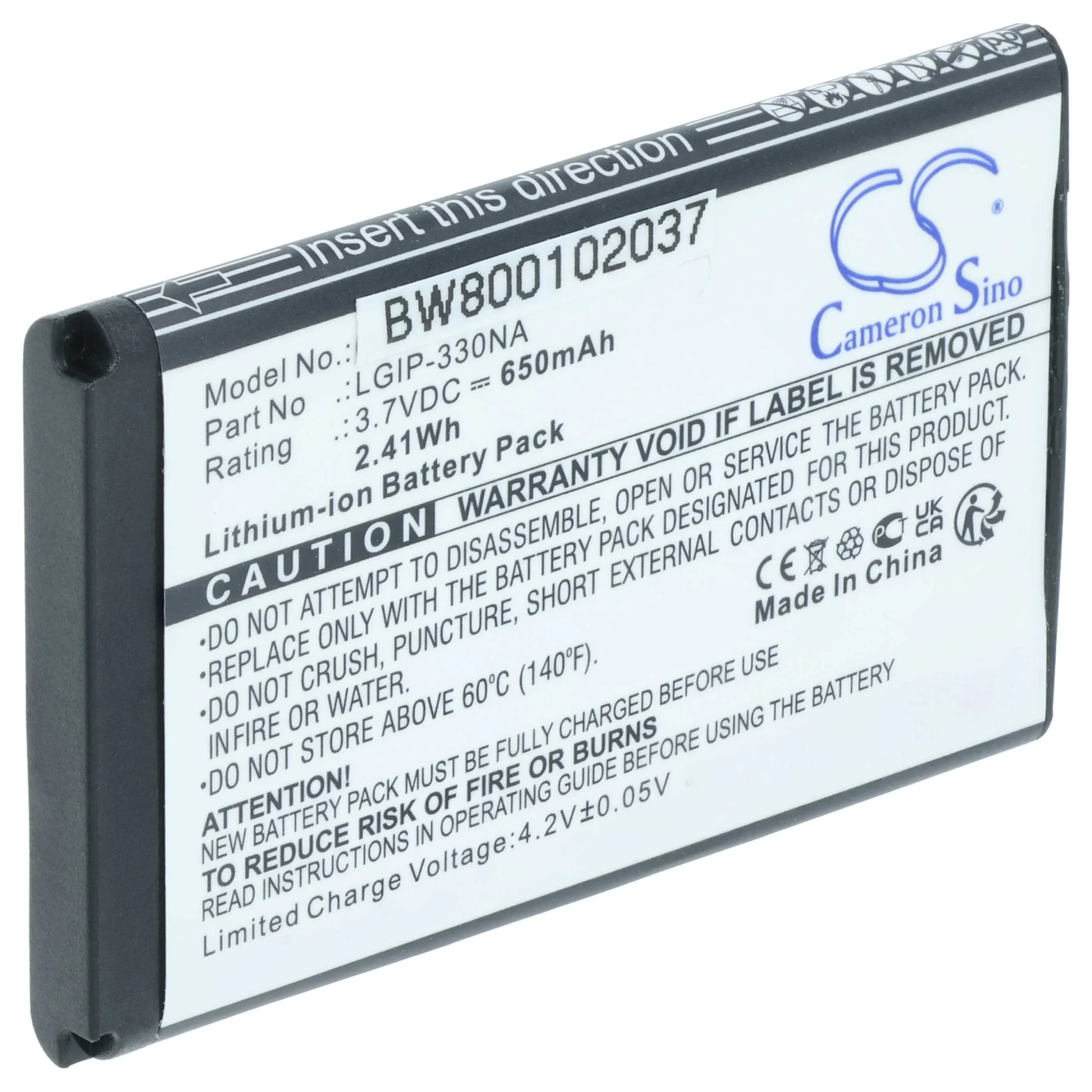 Batterie remplace LGIP-330NA téléphone portable LG - 600mAh 3,7V Li-ion