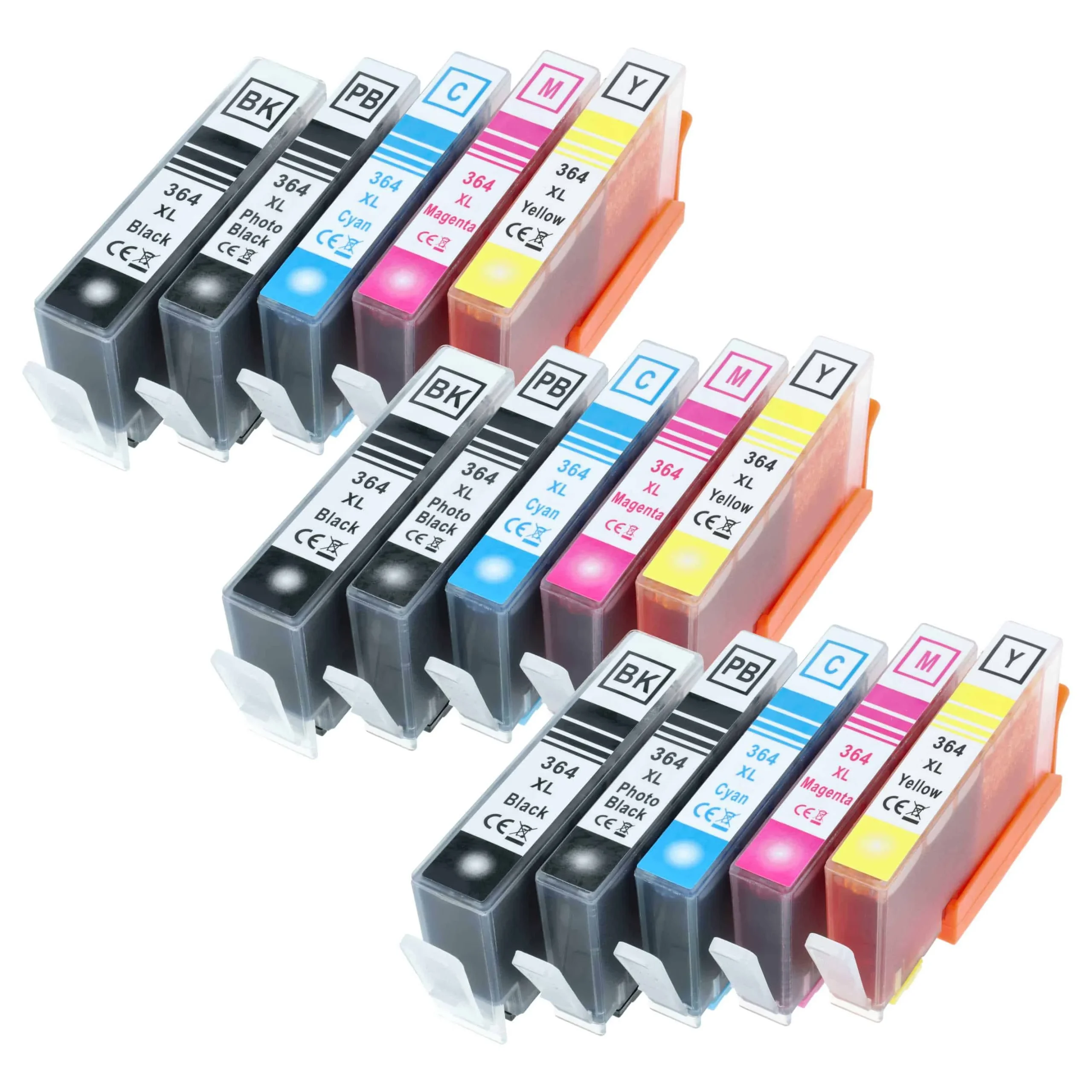 15x Cartouches remplace HP 364XL, CB321EE Black, CB322EE Photo Black pour imprimante - Accessoires pour imprimante