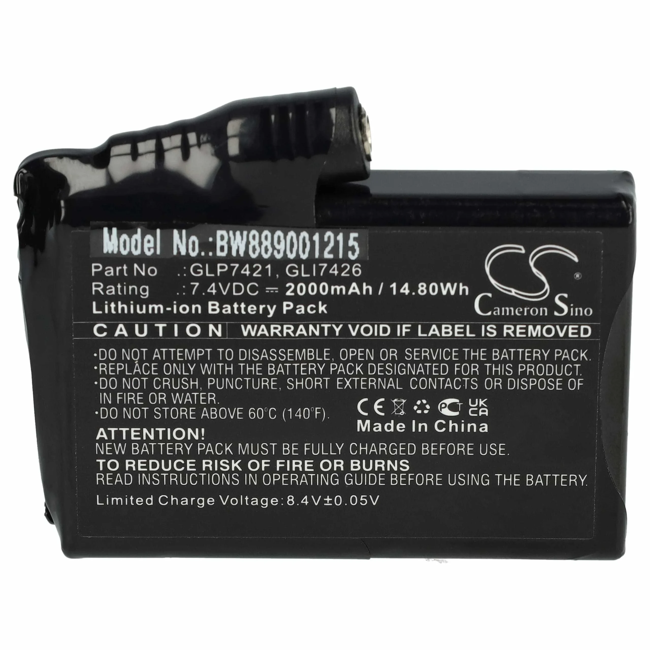 Batterie remplace Glovii GLP7421, GLI7426 pour gants chauffants Glovii - 2000mAh 7,4V Li-ion