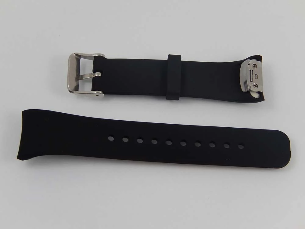 Bracelet pour montre intelligente Samsung Gear - 11,9cm + 8,7 cm de long, 23mm de large, silicone, noir