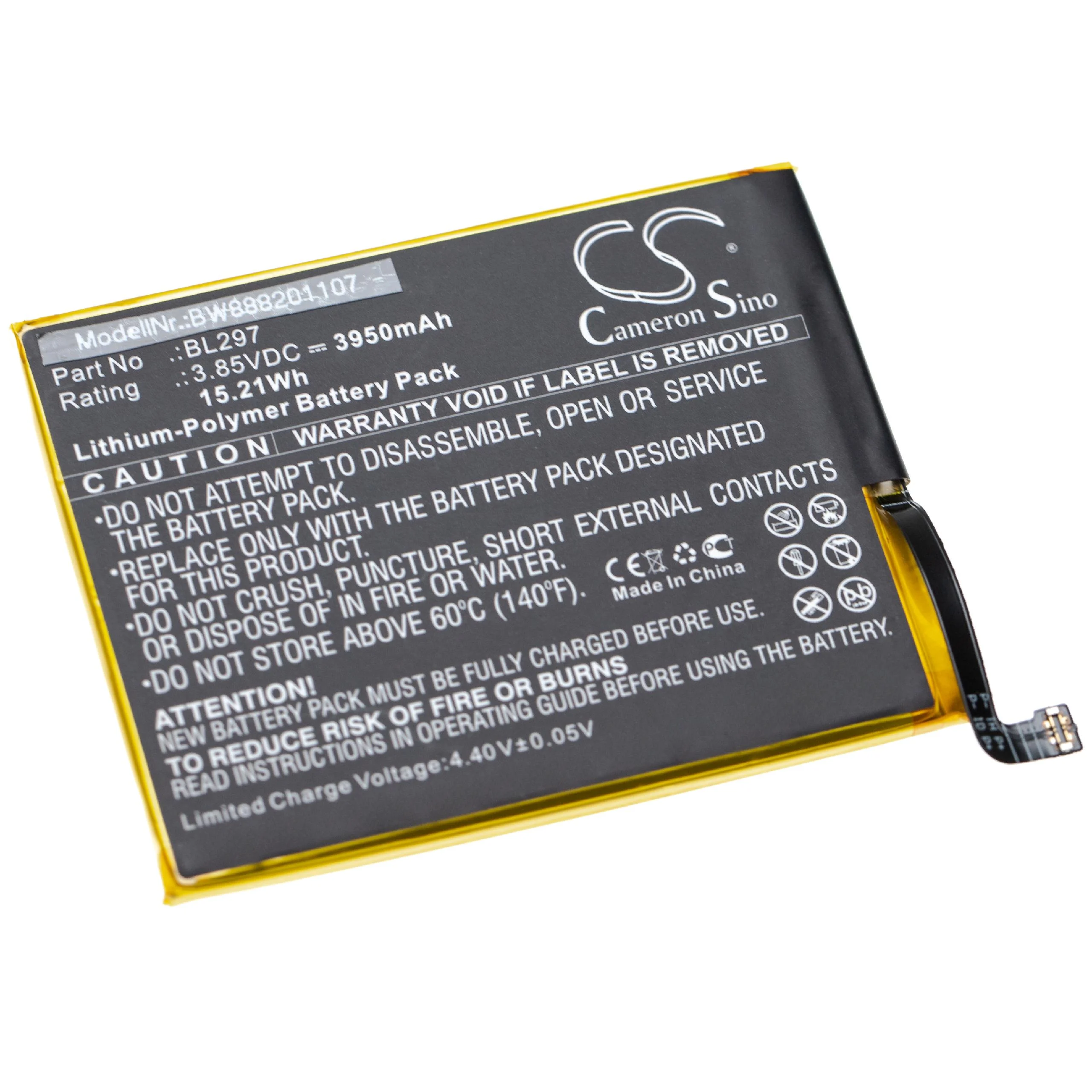 Batterie remplace Lenovo BL297 téléphone portable Lenovo - 3950mAh 3,85V Li-polymère