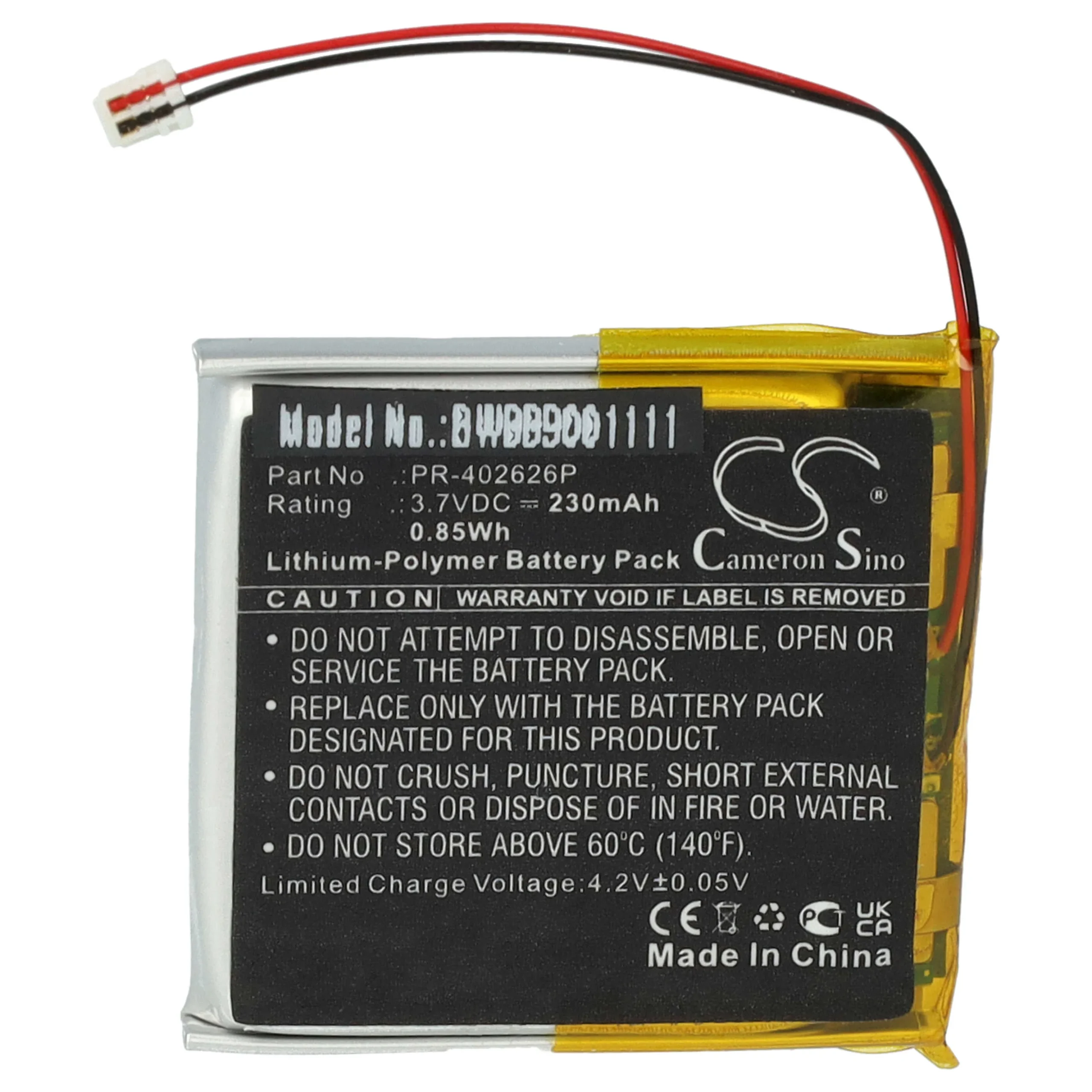 Batterie remplace Suunto PR-402626P montre connectée - 230mAh 3,7V Li-polymère