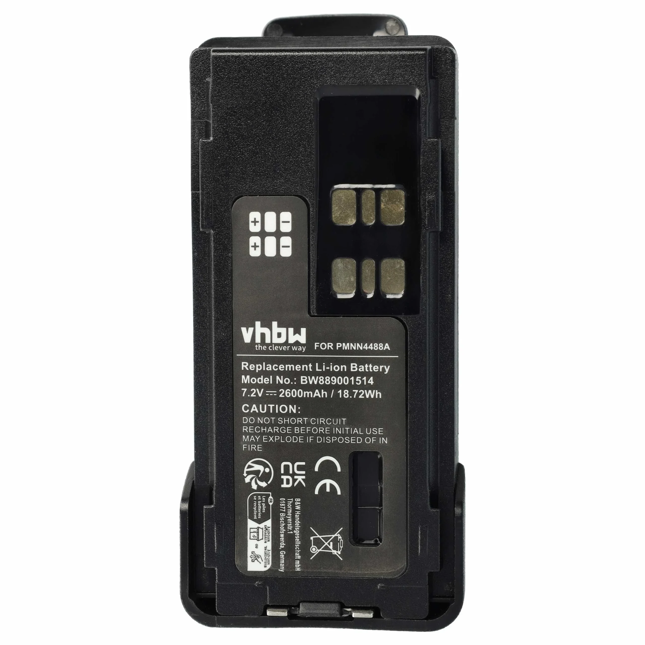 Batterie remplace Motorola PMNN4415, PMNN441 pour radio talkie-walkie Motorola- 2600mAh 7,4V Li-ion