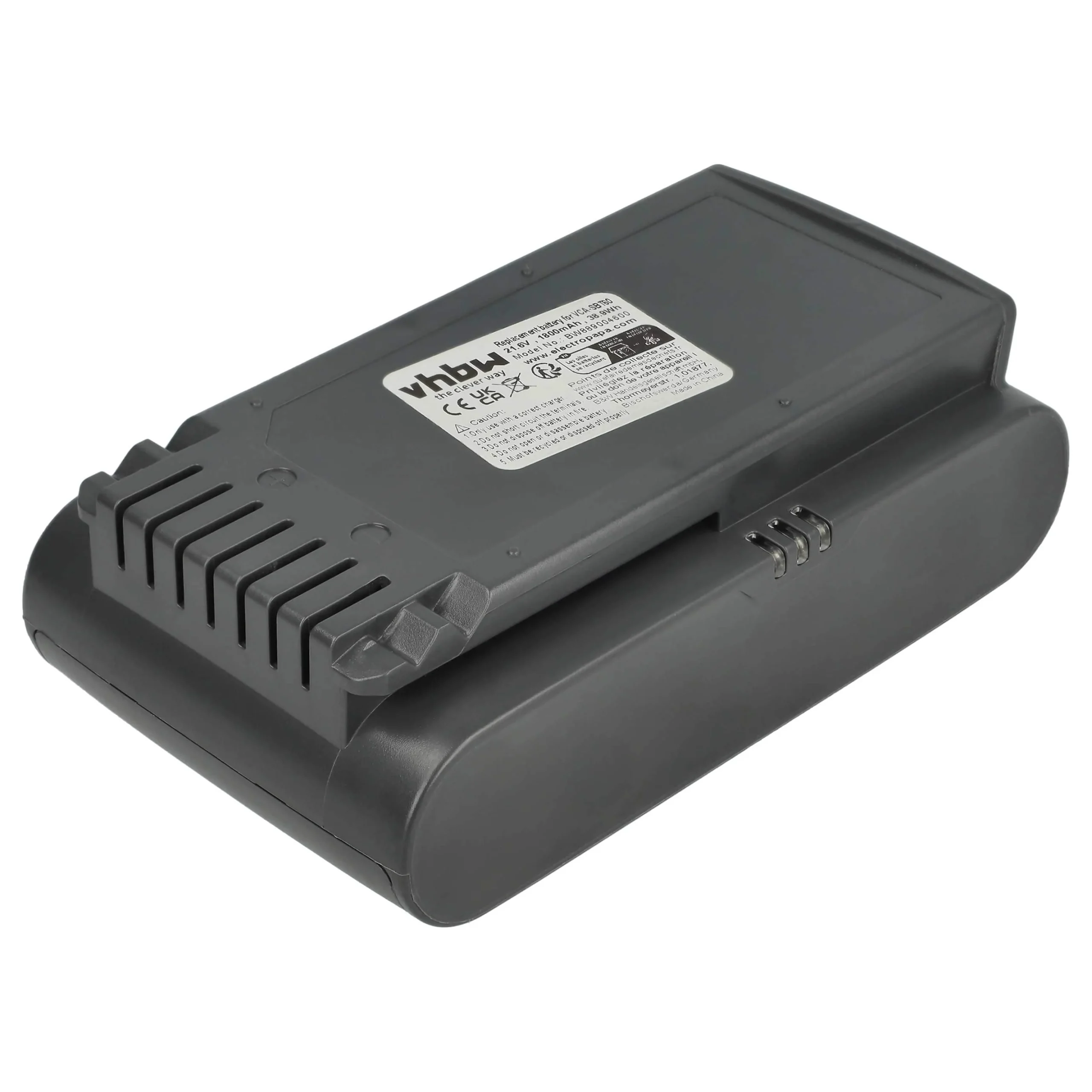 Batterie remplace Samsung 8806092219397, VCA-SBTA60 pour aspirateur Samsung - 1800mAh 21,6V Li-ion
