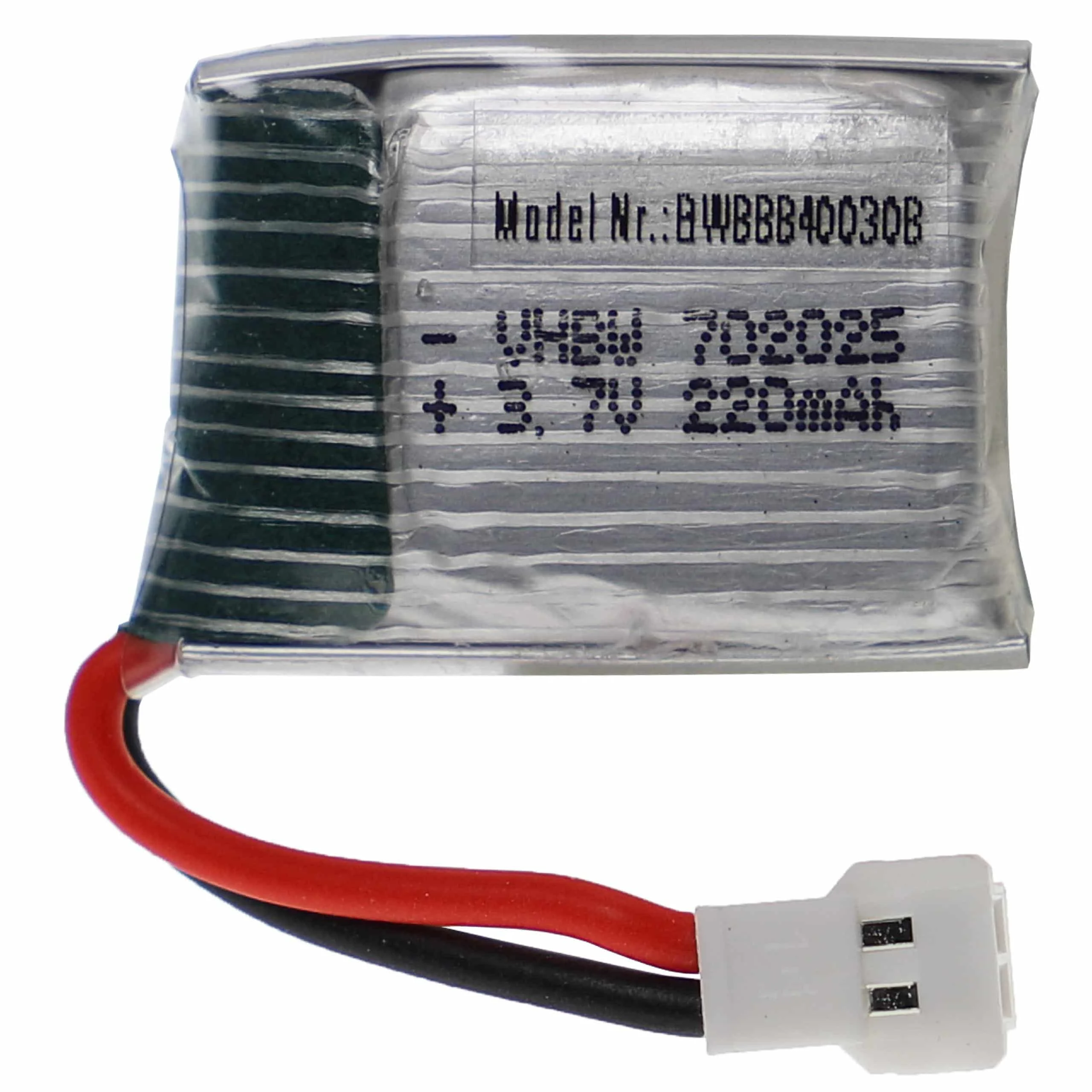 Batterie modèle radio-télécommandé - 220mAh 3,7V Li-polymère, XH 2.54 2P