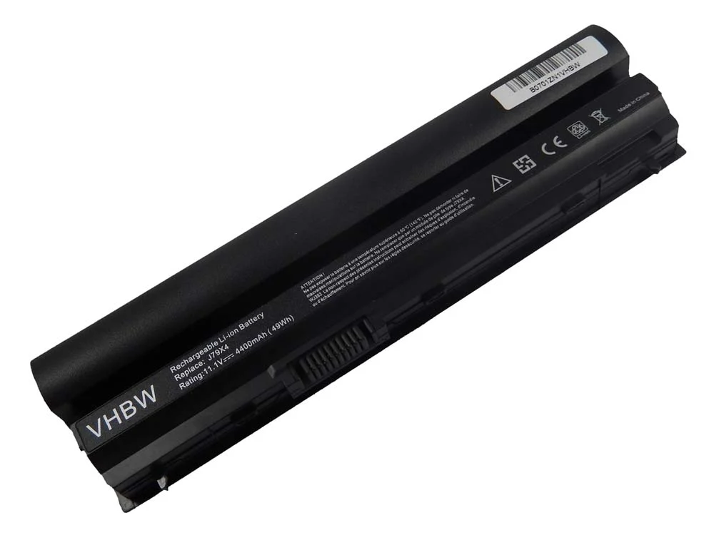 Batterie remplace Dell 09K6P, 11HYV, 0F7W7V pour ordinateur portable Dell- 4400mAh 11,1V Li-ion, noir