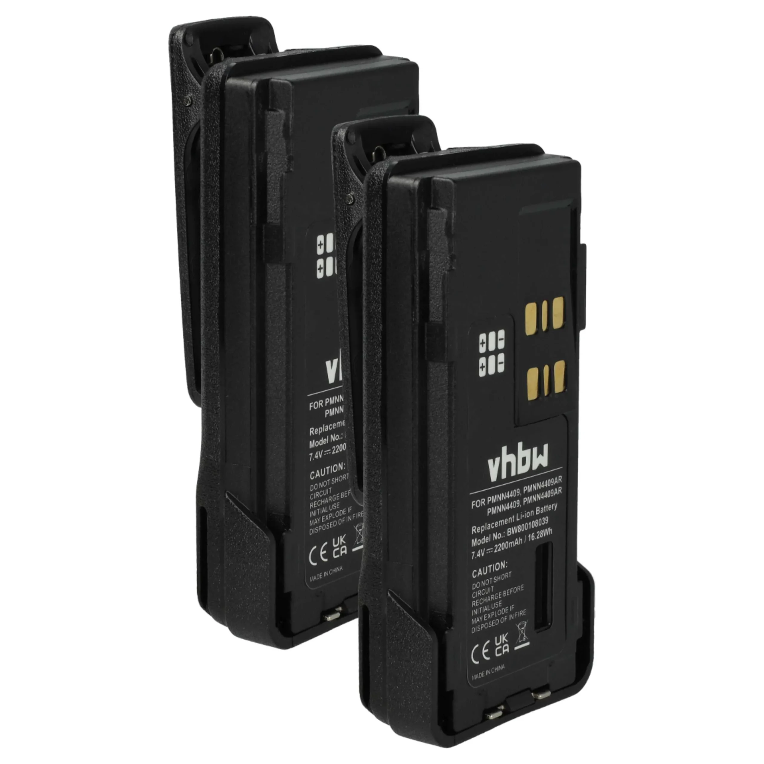 2x Batteries remplace Motorola PMNN4406BR, PMNN4406 pour radio talkie-walkie Motorola- 2200mAh 7,4V Li-ion