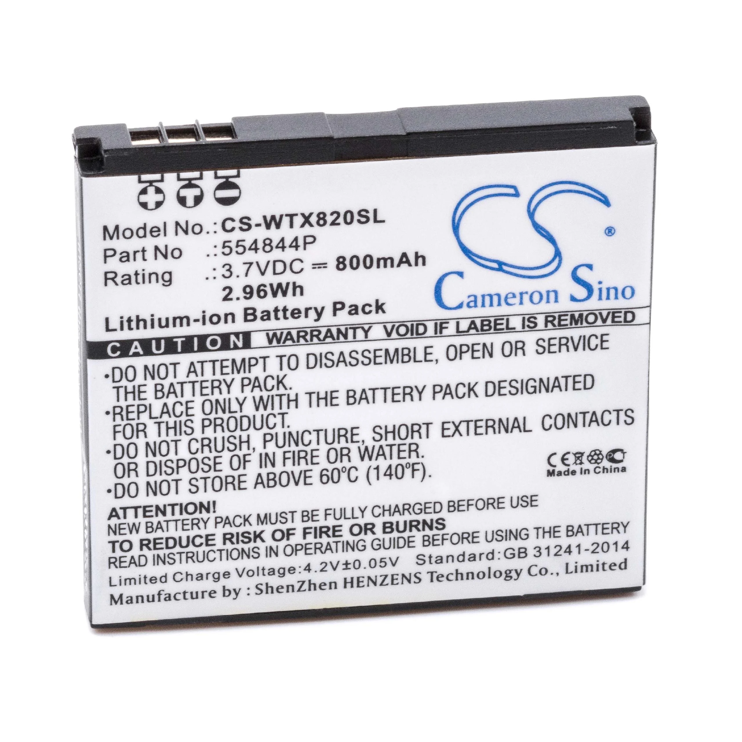 Batterie remplace 554844P pour navigation GPS Curtis - 800mAh 3,7V Li-ion