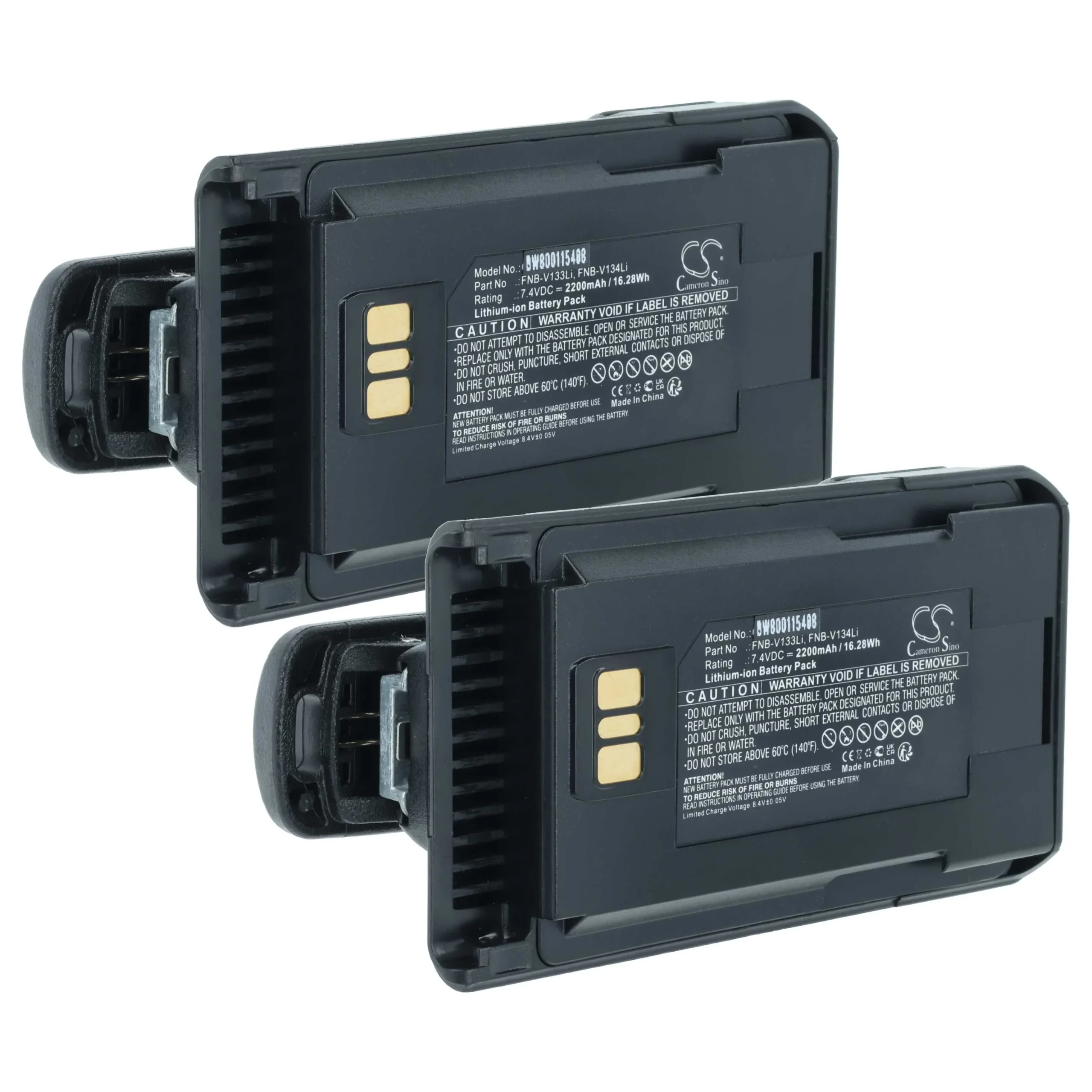 2x Batteries remplace Motorola AAJ67X001, AAJ68X001 pour radio talkie-walkie Yaesu Vertex- 2200mAh 7,4V Li-ion