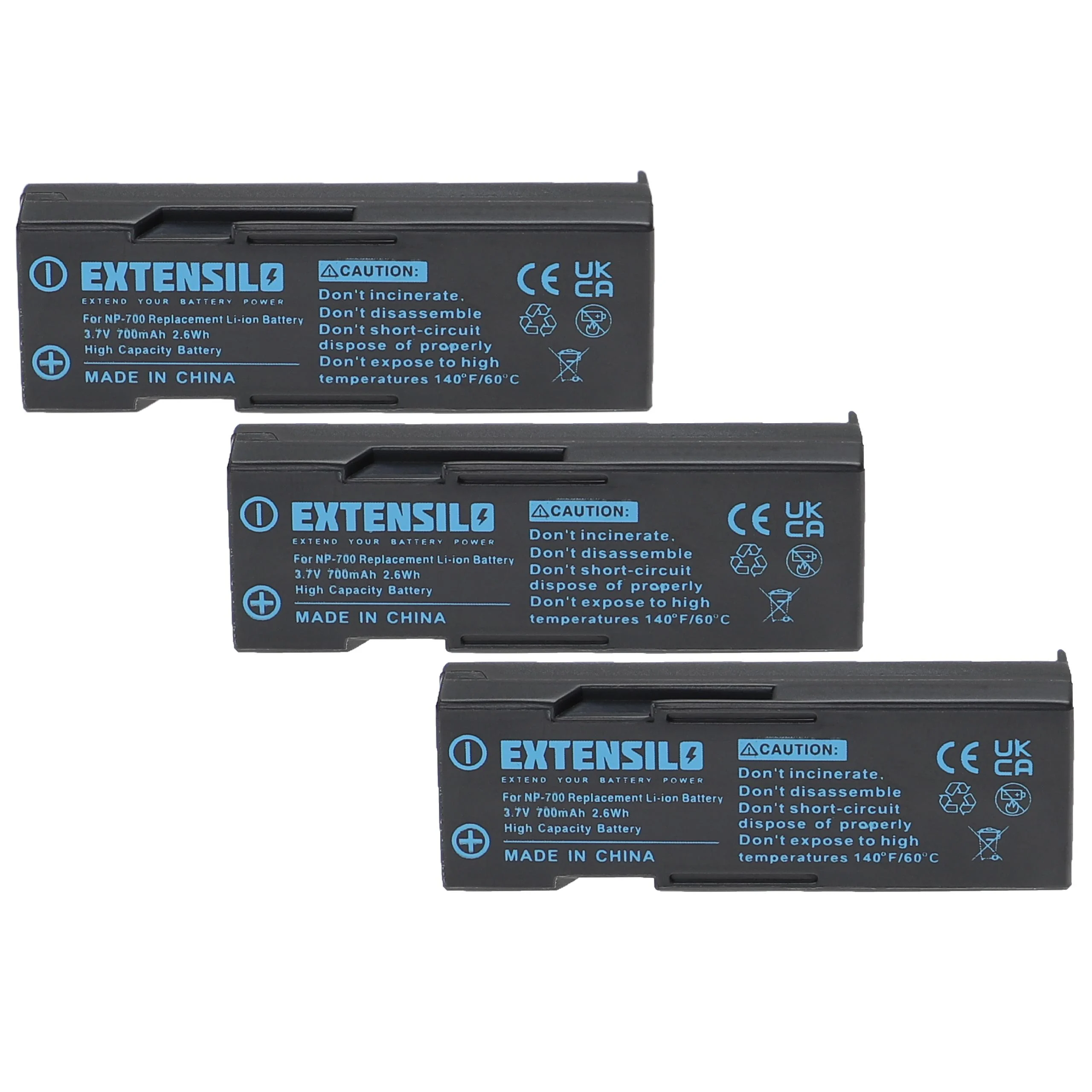 3x Batteries remplace Konica Minolta NP-700 pour appareil photo Konica Minolta- 700mAh 3,7V Li-ion