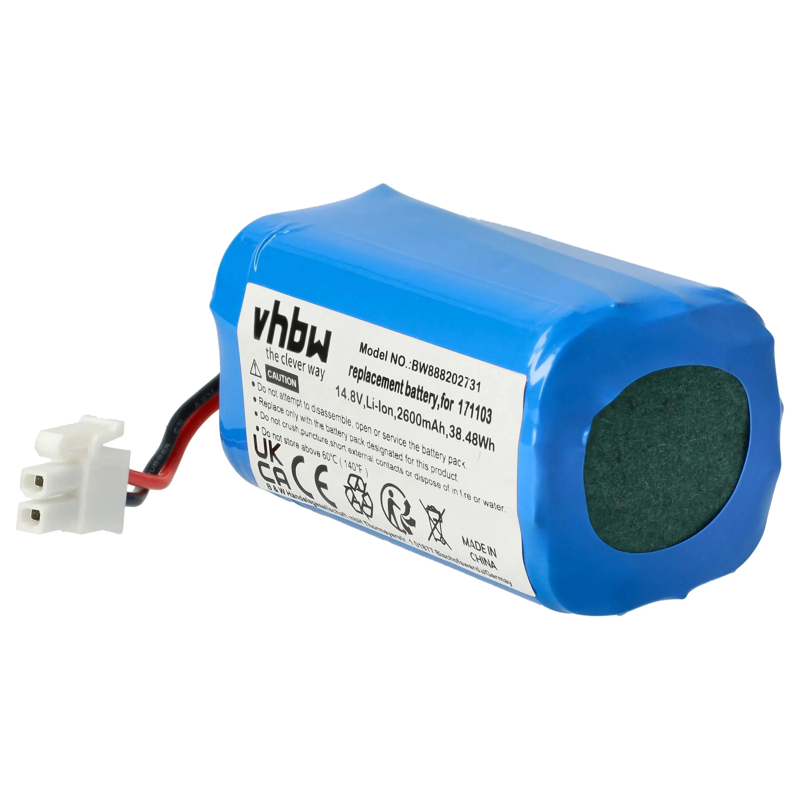 Batterie remplace Mamibot 171103 pour robot aspirateur Mamibot - 2600mAh 14,8V Li-ion
