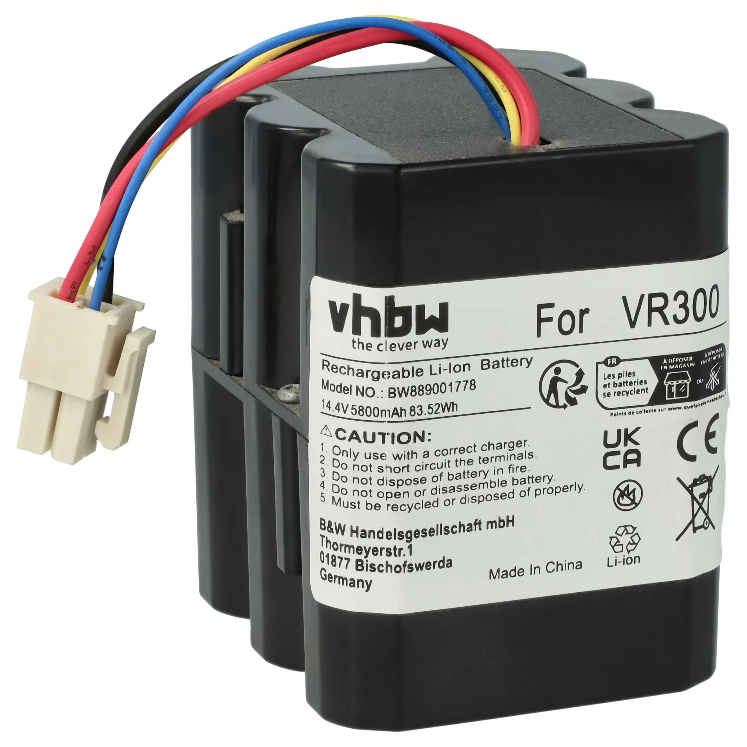 Batterie remplace Vorwerk 32579, SCM103774 pour robot aspirateur Vorwerk - 5800mAh 14,4V Li-ion