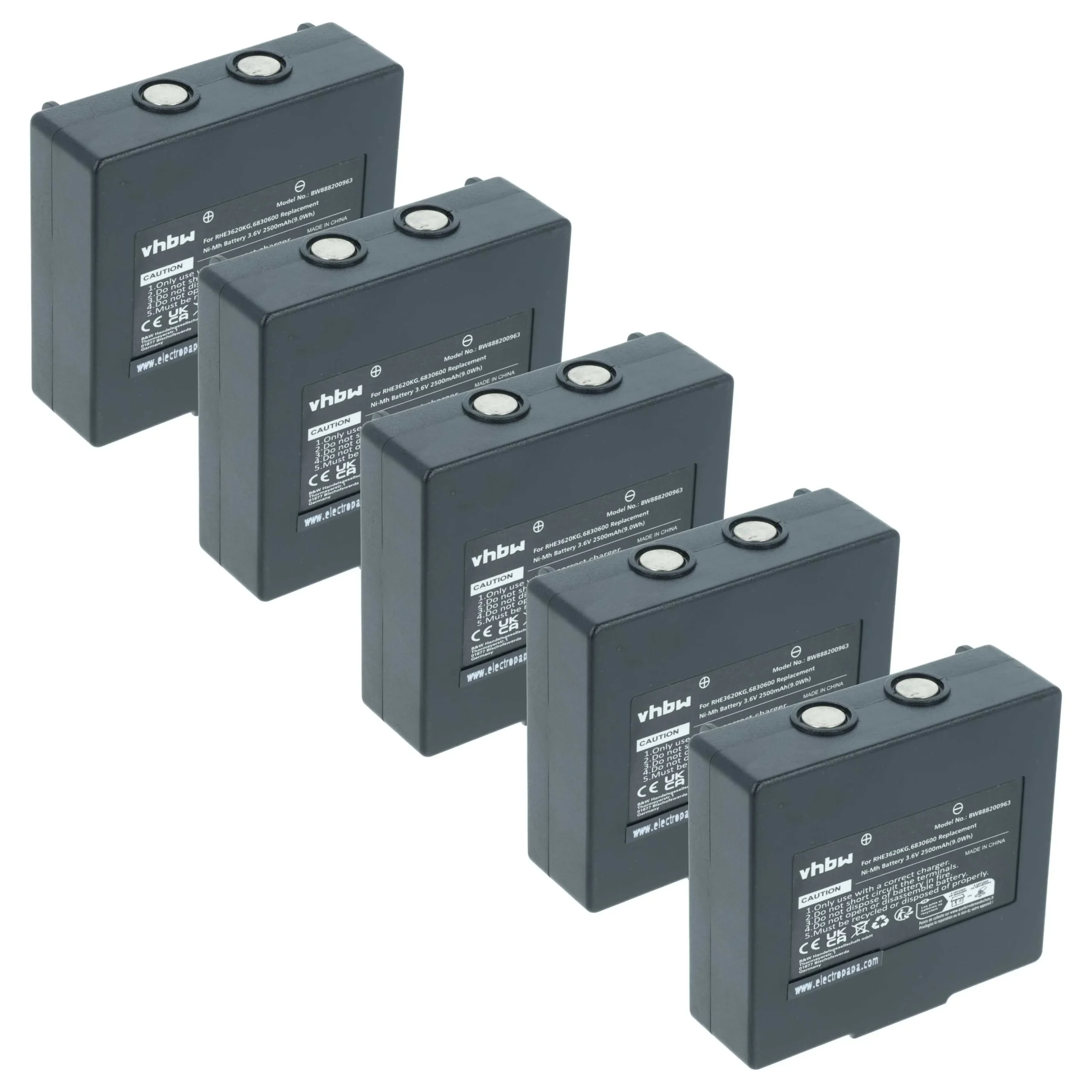 Batterie (5 pièces) remplace Abitron KH68300990, EX2-22 - 2500mAh 3,6V NiMH