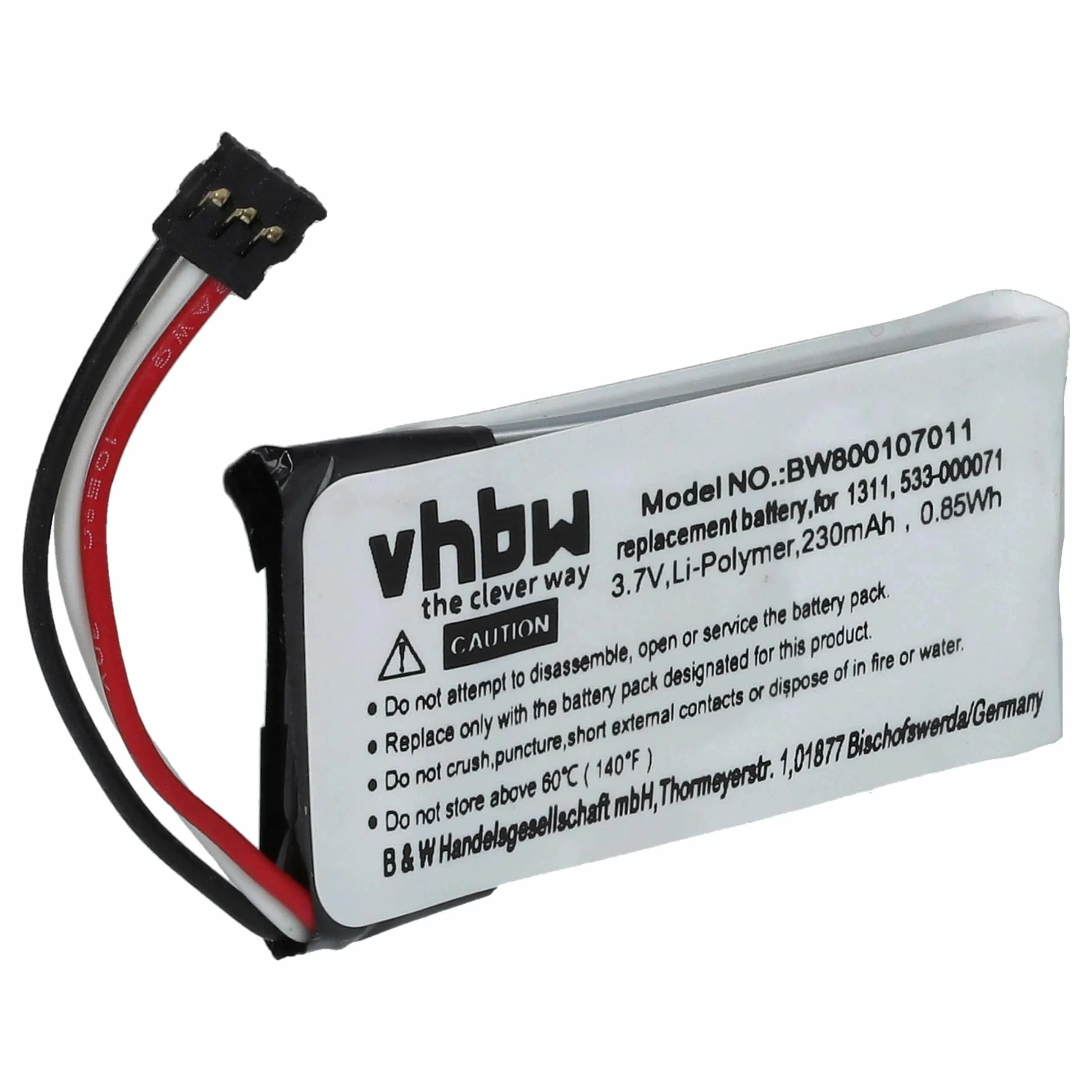 Batterie remplace Logitech 1311, AHB521630PJT-01, 533-000069 souris sans-fil - 230mAh 3,7V Li-ion