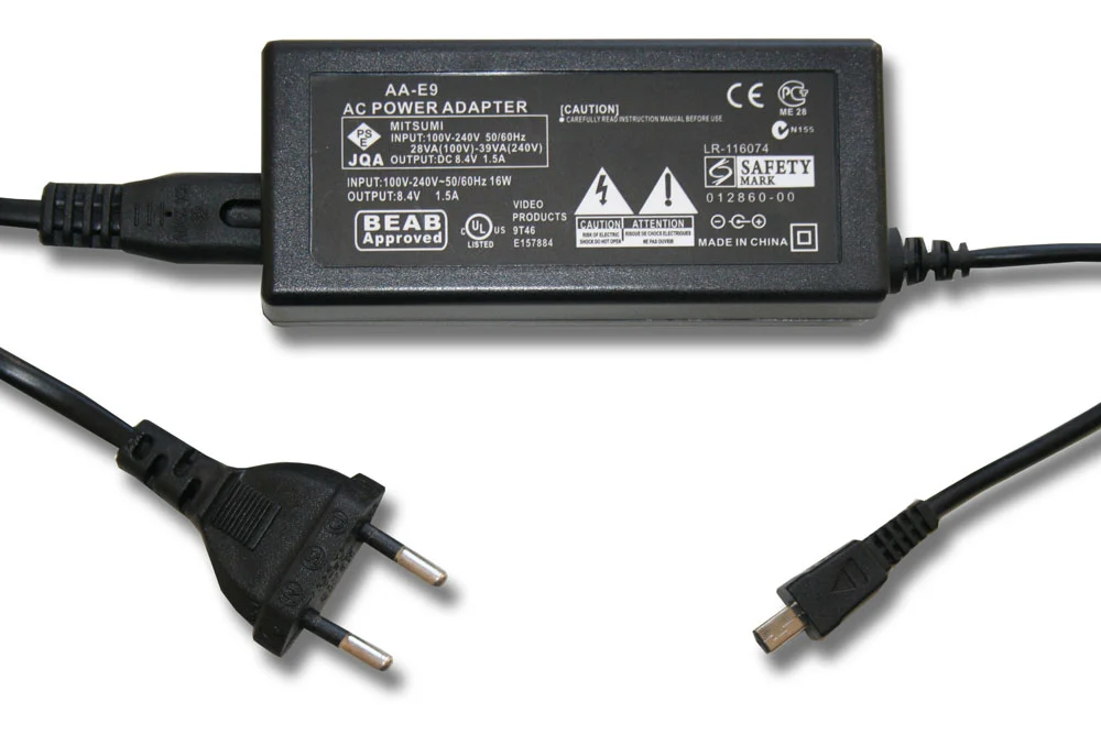 Bloc secteur remplace Samsung AA-E9A, AA-E9 pour caméra Samsung, 2m