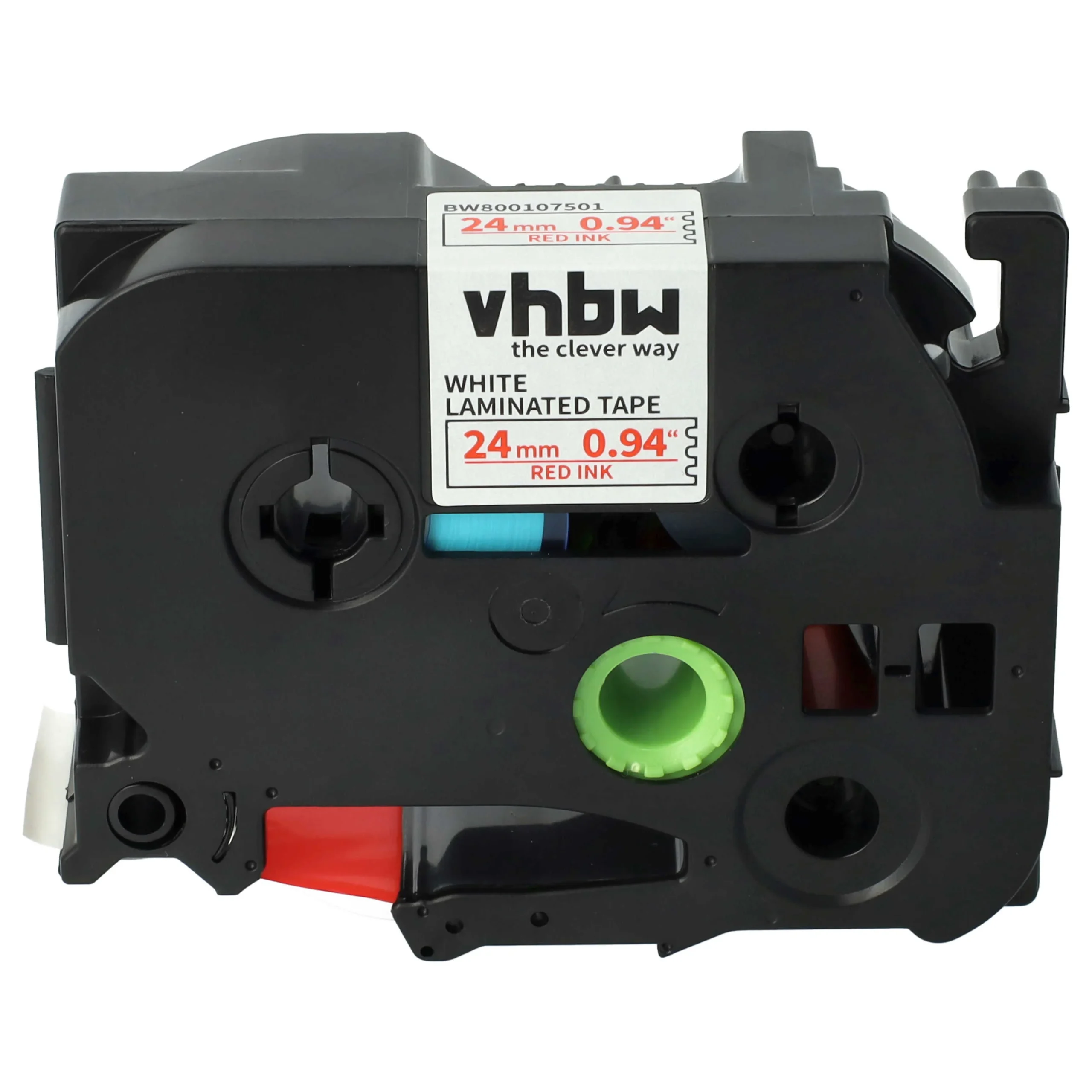 Cassette à ruban remplace Brother TZE-252, TZ-252 - 24mm lettrage Rouge ruban Blanc, plastique