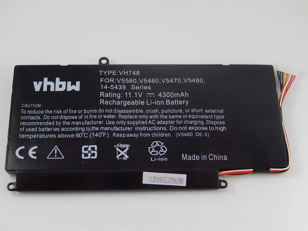 Batterie remplace Dell VH748, DXR10 pour ordinateur portable Dell- 4300mAh 11,1V Li-ion, noir