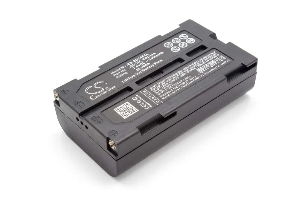 Batterie remplace Sokkia BDC-46, 40200040, 7380-46, BDC46A, BDC46 outil de mesure Pentax - 3400mAh 7,4V Li-ion
