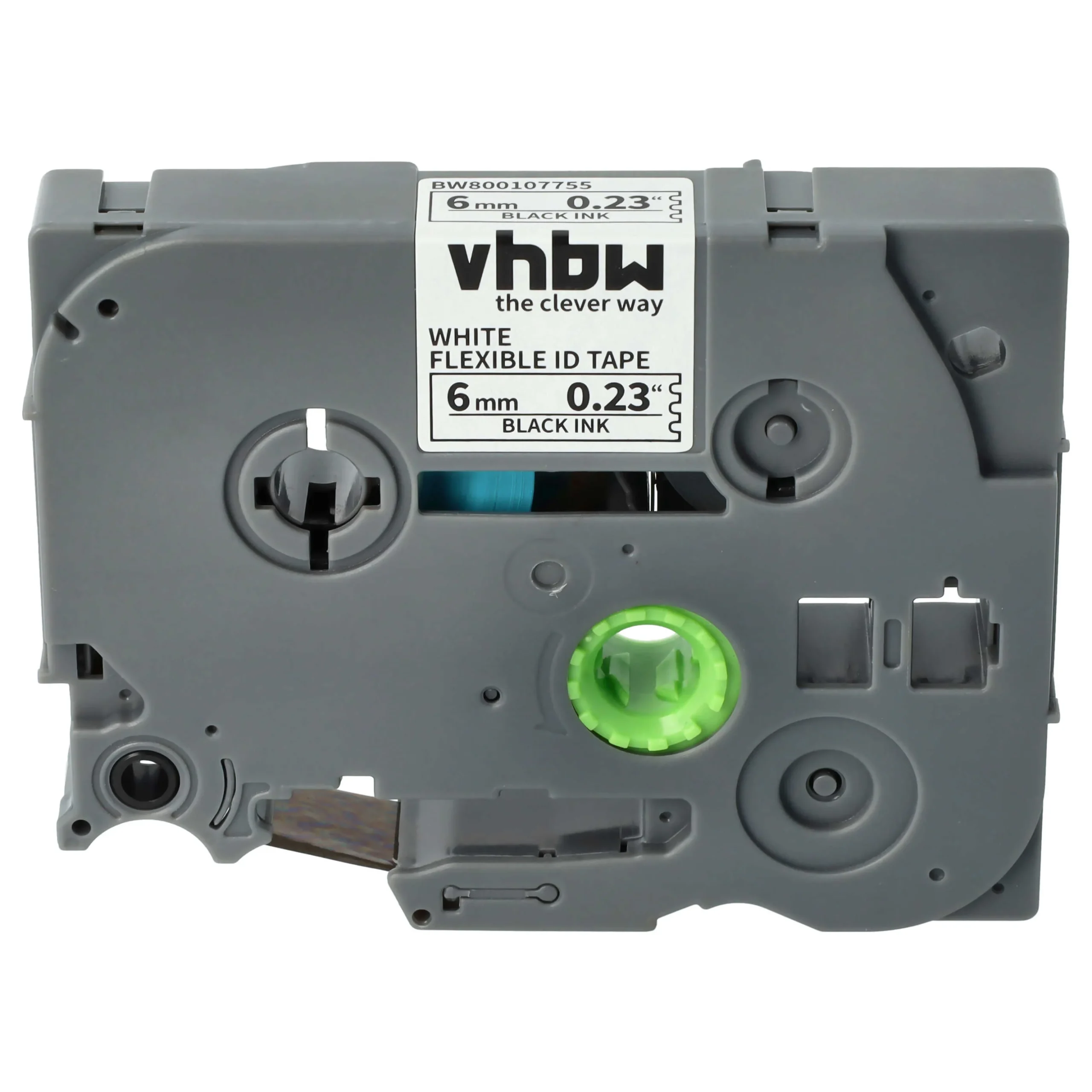Cassette à ruban remplace Brother TZE-FX211 - 6mm lettrage Noir ruban Blanc, plastique, souple
