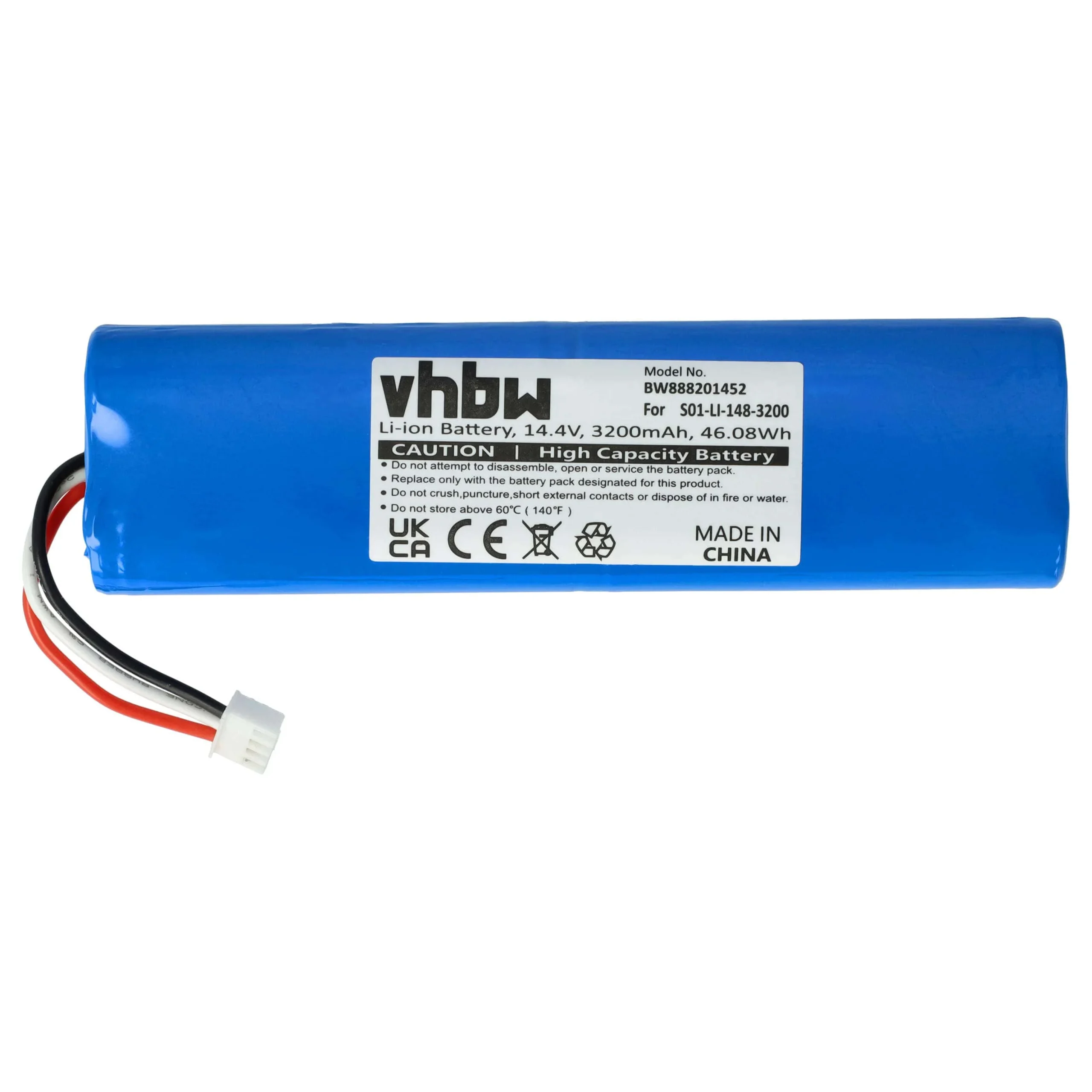 Batterie remplace Ecovacs S01-LI-148-2600 pour robot aspirateur Ecovacs - 3200mAh 14,4V Li-ion