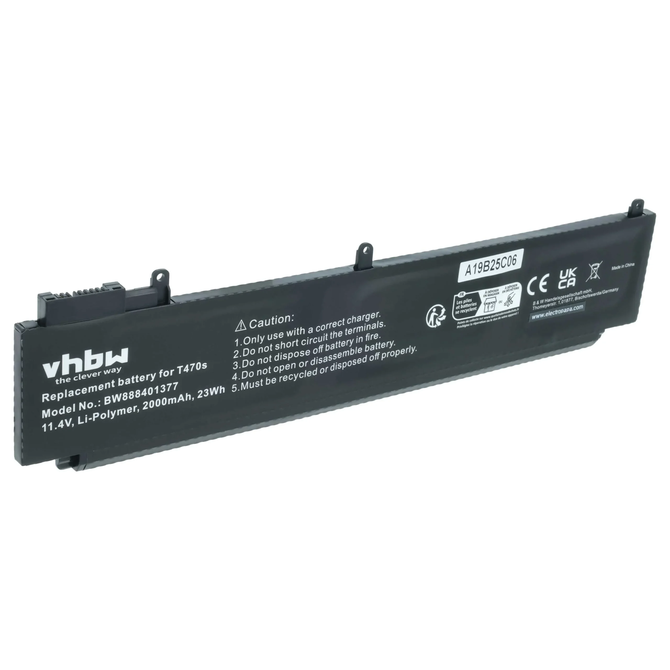 Batterie remplace Lenovo 00HW022, 00HW023, 00HW036 pour ordinateur portable Lenovo- 2000mAh 11,4V Li-polymère